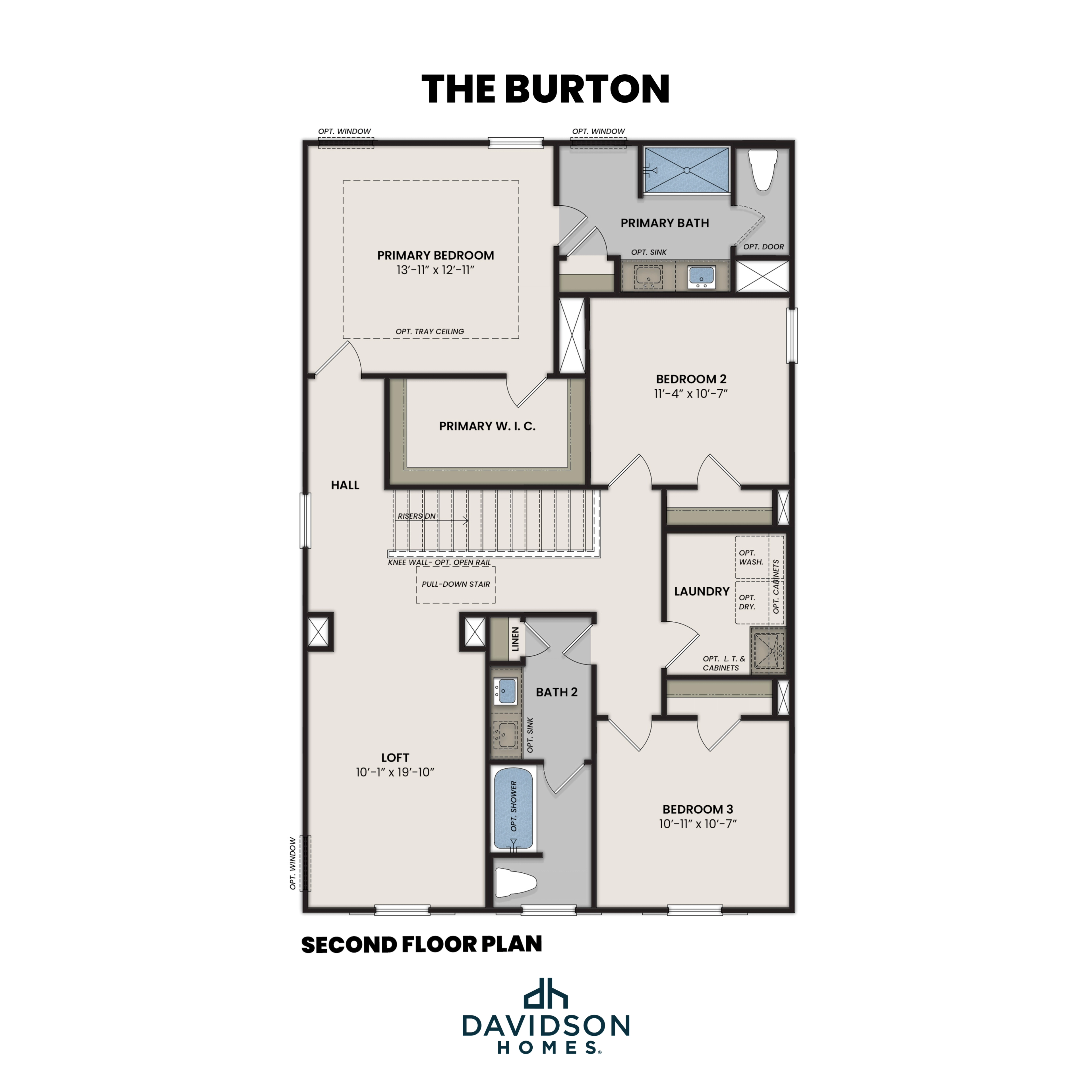 2 - The Burton D buildable floor plan layout in Davidson Homes Homes' Morgan Meadows community.