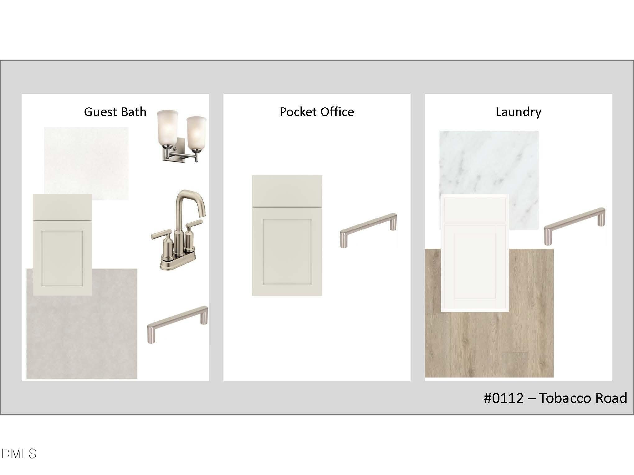 Modern guest bath vanity, pocket office cabinetry, and laundry room fixtures in Davidson Homes Crawford D, Tobacco Road, Angier, NC