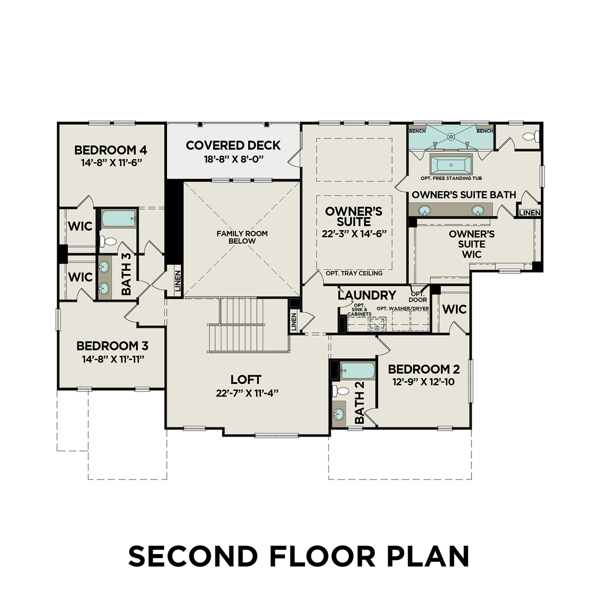 2 - The Argyle B floor plan layout for 2762 Twisted Oak Lane in Davidson Homes' Tanglewood community.