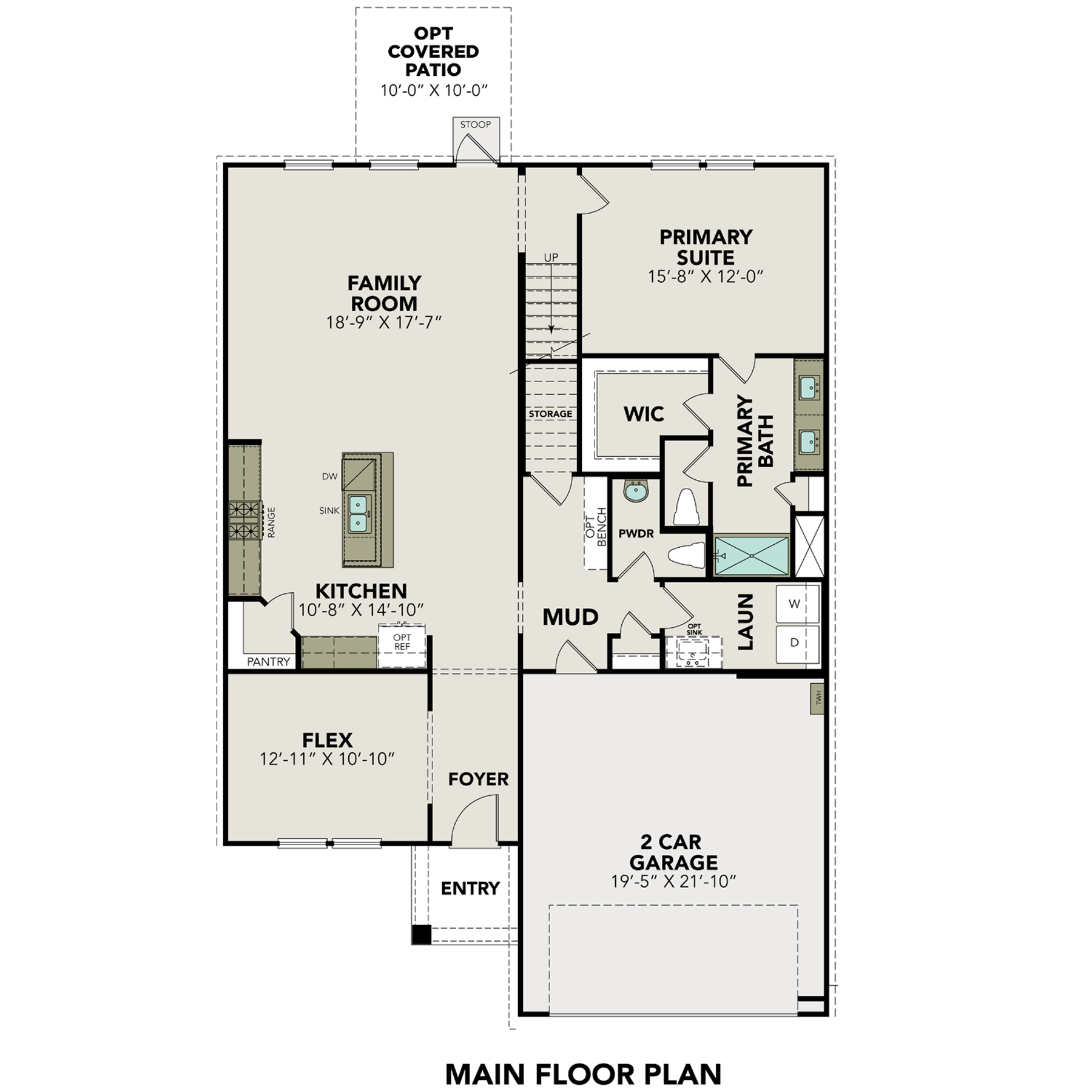 1 - The Douglas C floor plan layout for 16420 Basil Cove in Davidson Homes Homes' Hickory Ridge community.