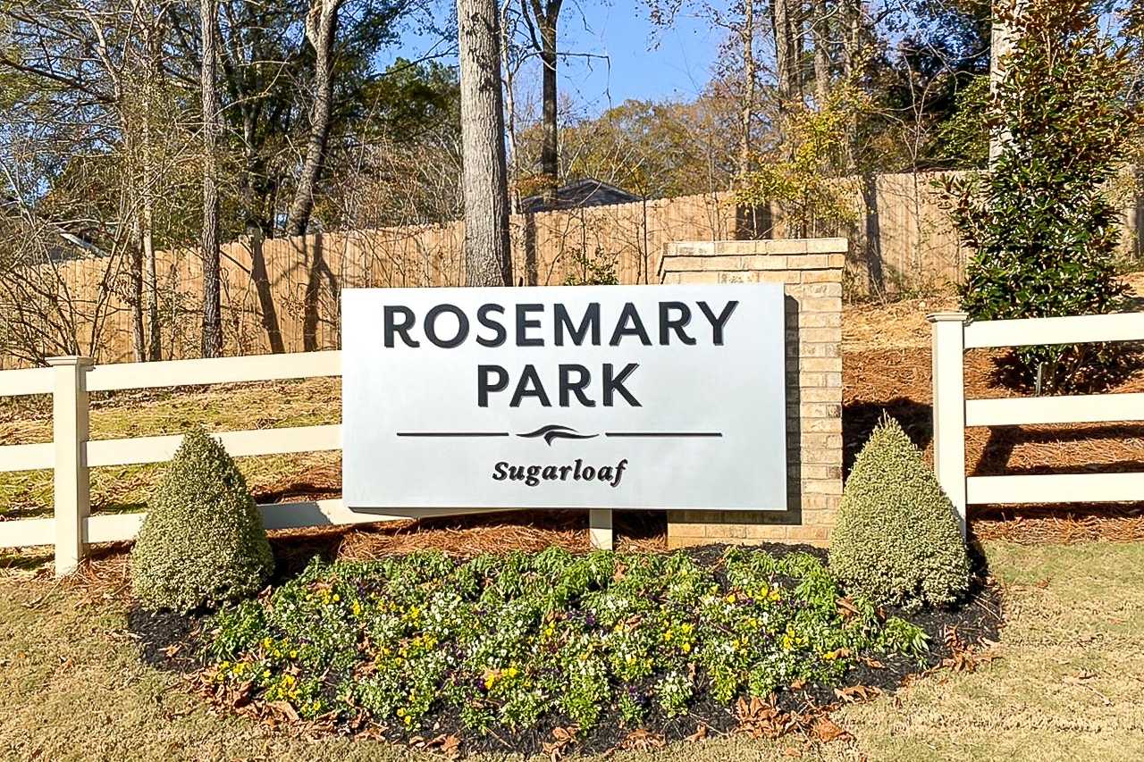 Entrance Sign to Davidson Homes' Rosemary Park community in Lawrenceville, GA
