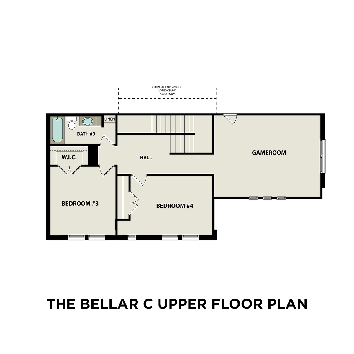 2 - The Bellar C buildable floor plan layout in Davidson Homes' Carellton community.