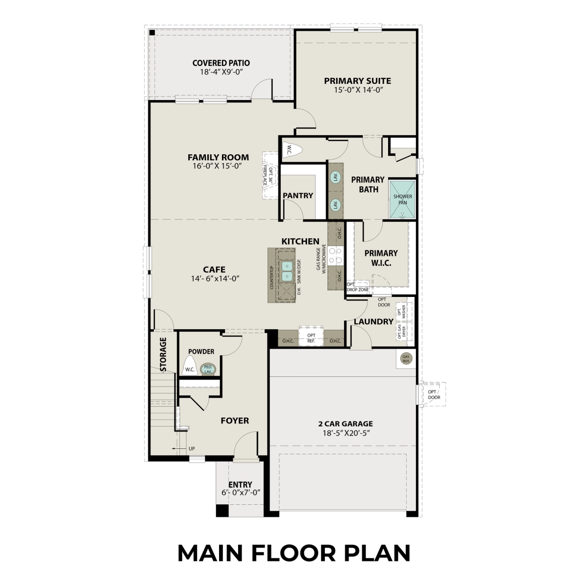 1 - The Tierra A buildable floor plan layout in Davidson Homes' Sierra Vista community.