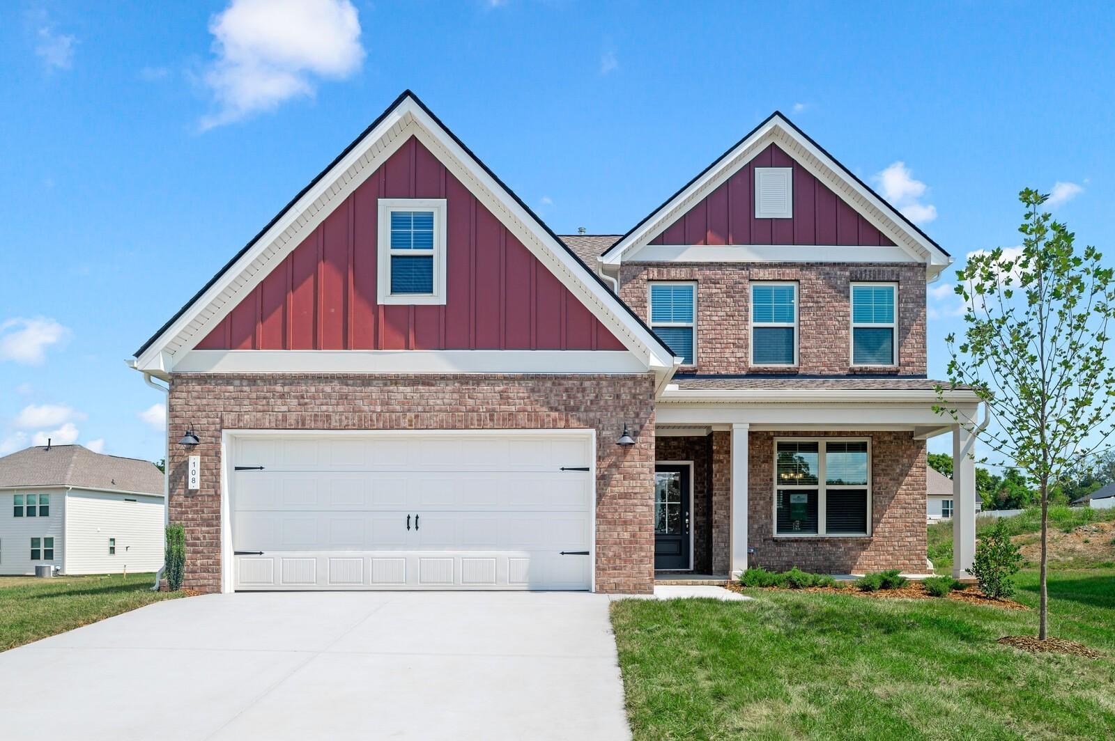 2-story, 3-bedroom The Ash A floor plan by Davidson Homes with 2-car garage in Woods Crossing, Gallatin, Tennessee.