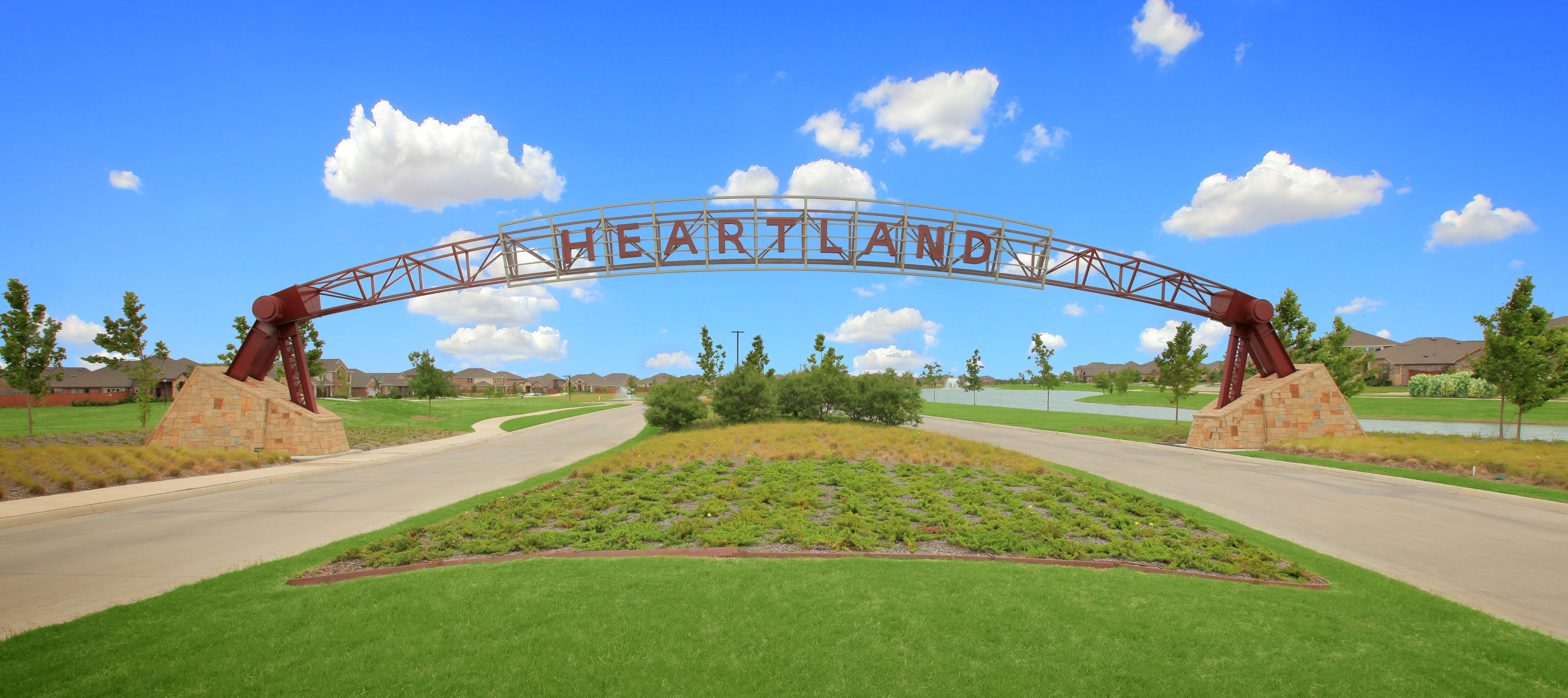 Heartland iron and stone entry monument