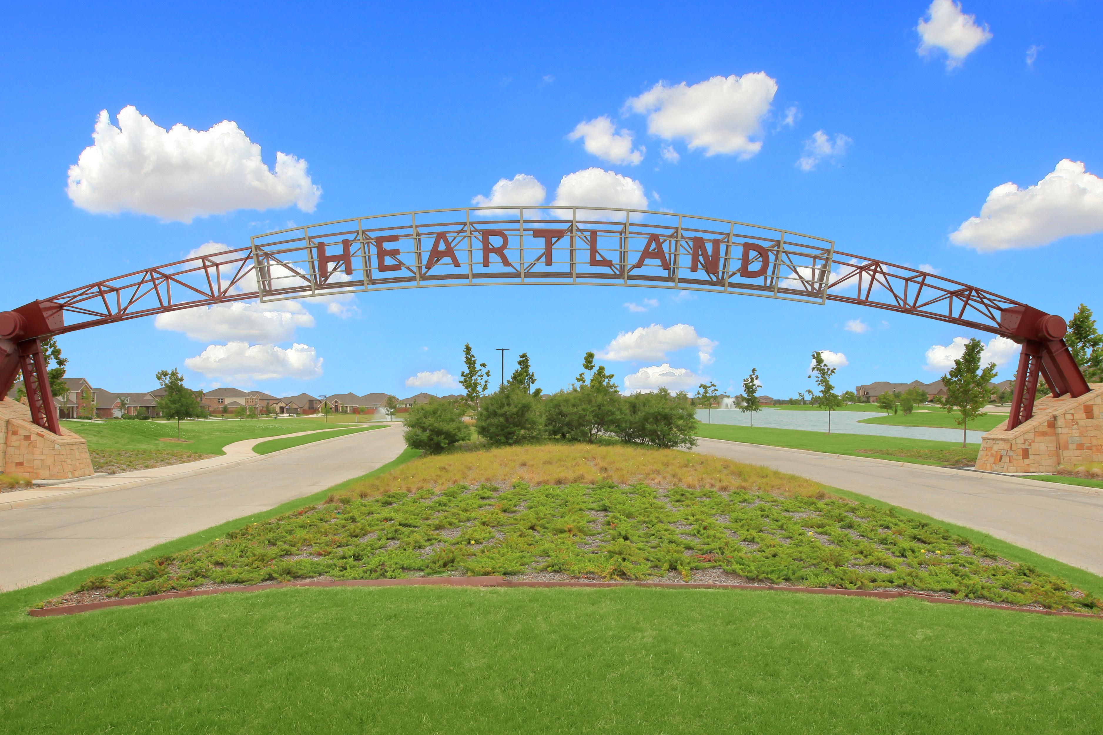 Heartland iron and stone entry monument