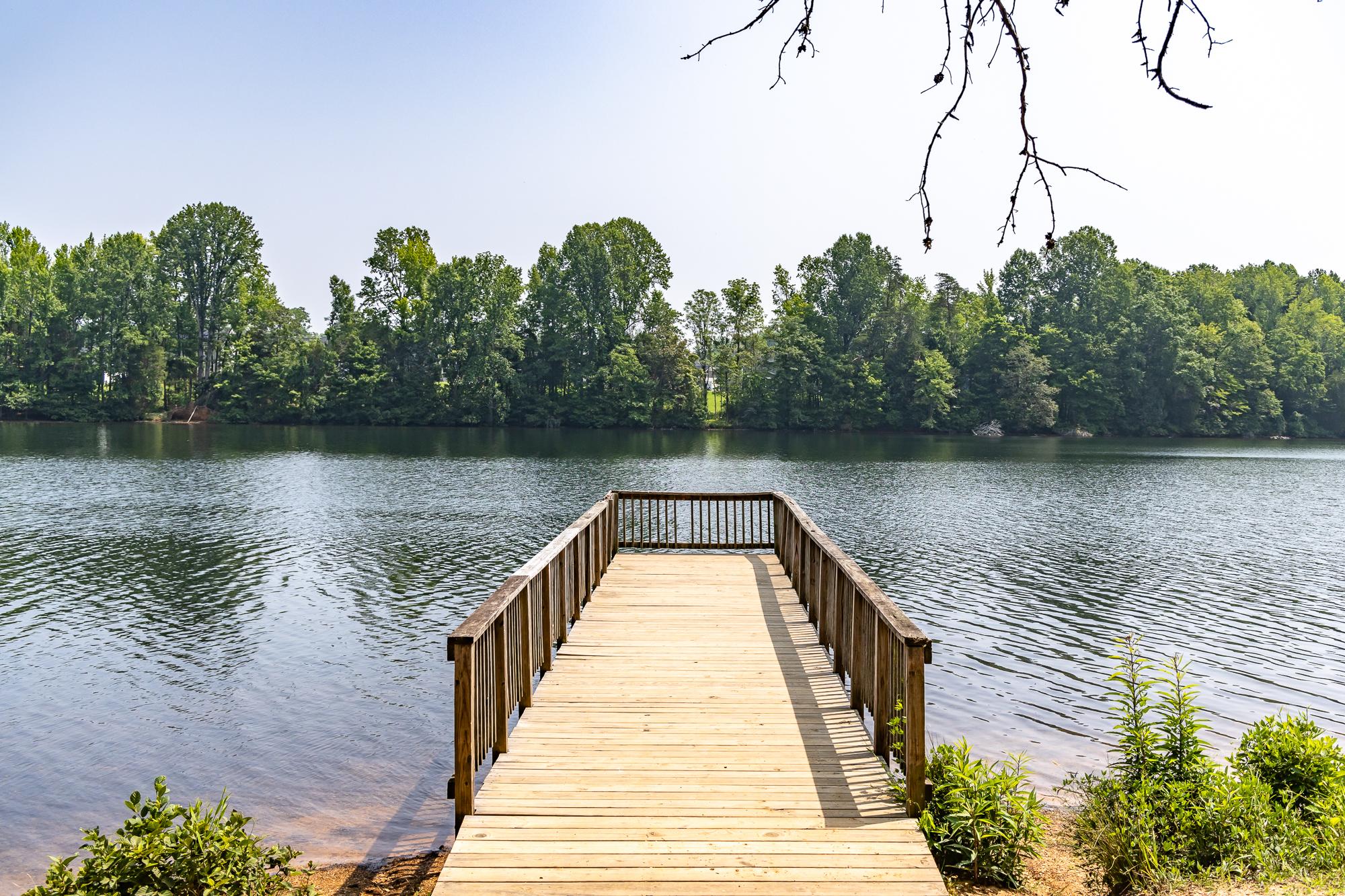 Beautiful dock overlooking the water in Mebane