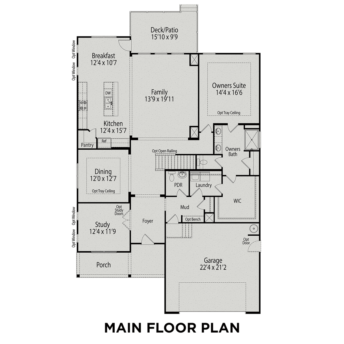 1 - The Cypress B buildable floor plan layout in Davidson Homes' Prince Place community.