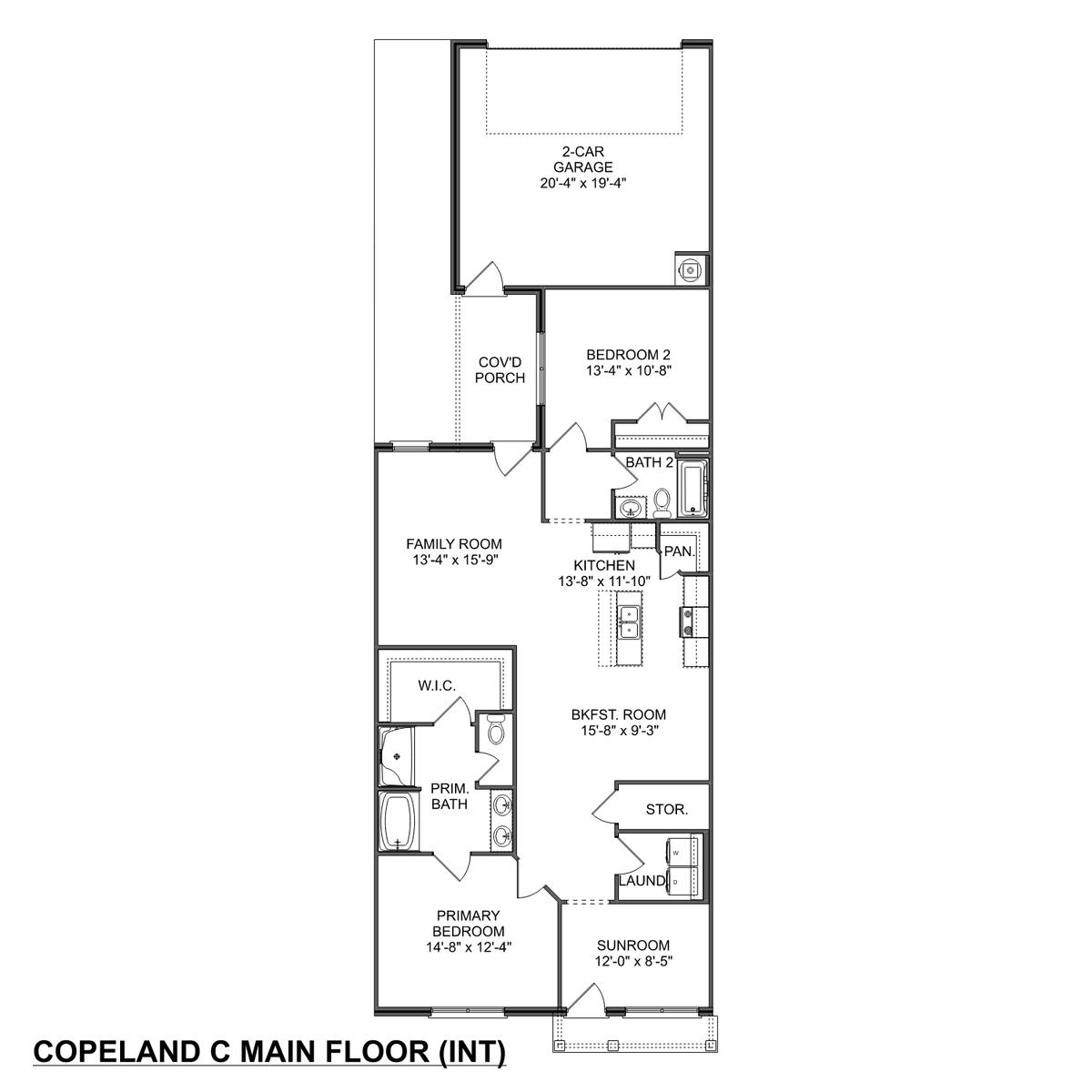 1 - The Copeland C buildable floor plan layout in Davidson Homes' Barnett's Crossing community.
