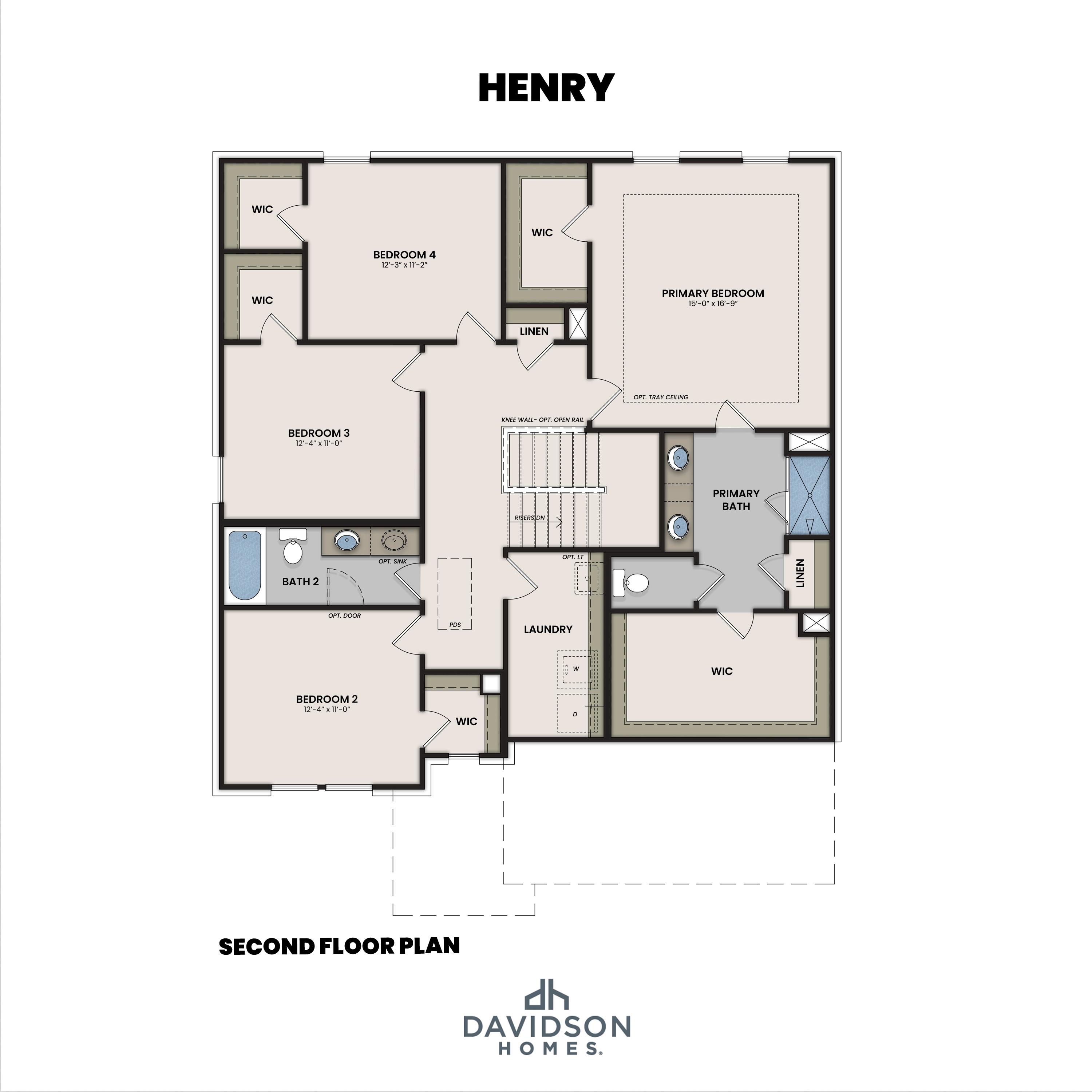 2 - The Henry A-BF buildable floor plan layout in Davidson Homes Homes' Bradshaw Farms community.