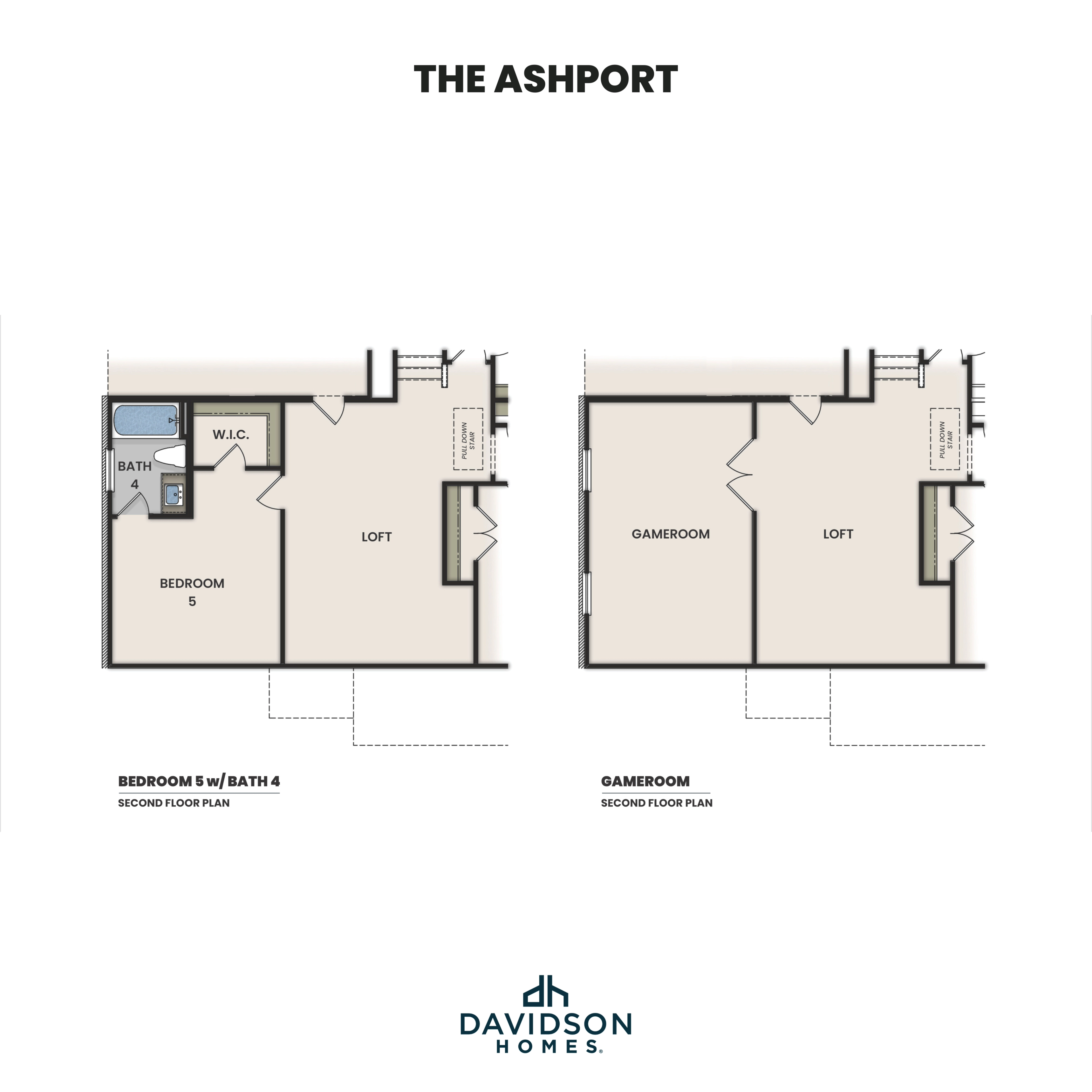 4 - The Ashport I buildable floor plan layout in Davidson Homes Homes' Parks at Foster Crossing community.