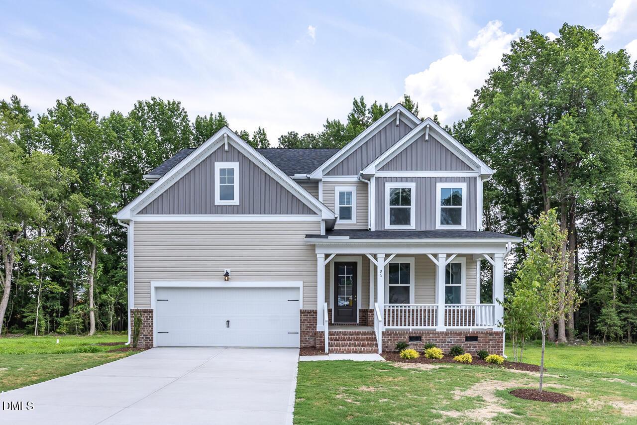 Two-story Hickory II B floor plan by Davidson Homes with 2-car garage in Wellers Knoll, Lillington, North Carolina.