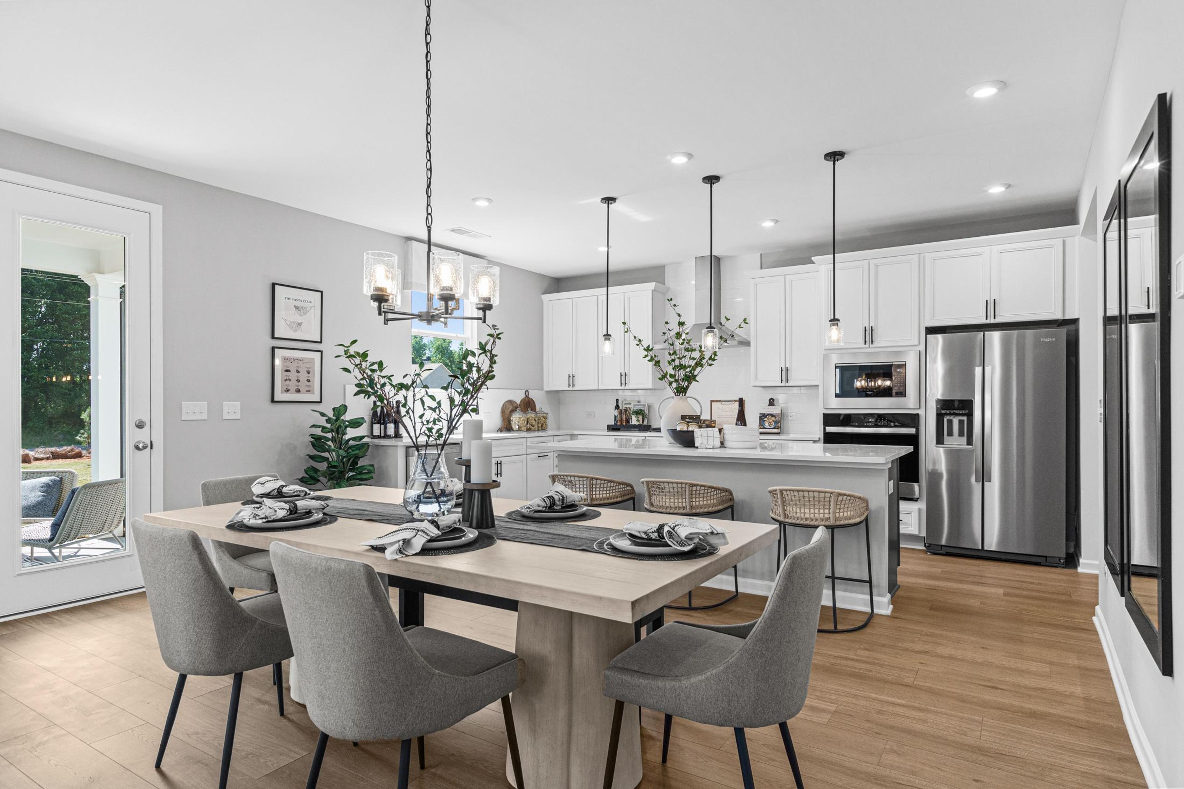 The Model Home Kitchen Representing Wehunt Meadows in Hoschton, GA