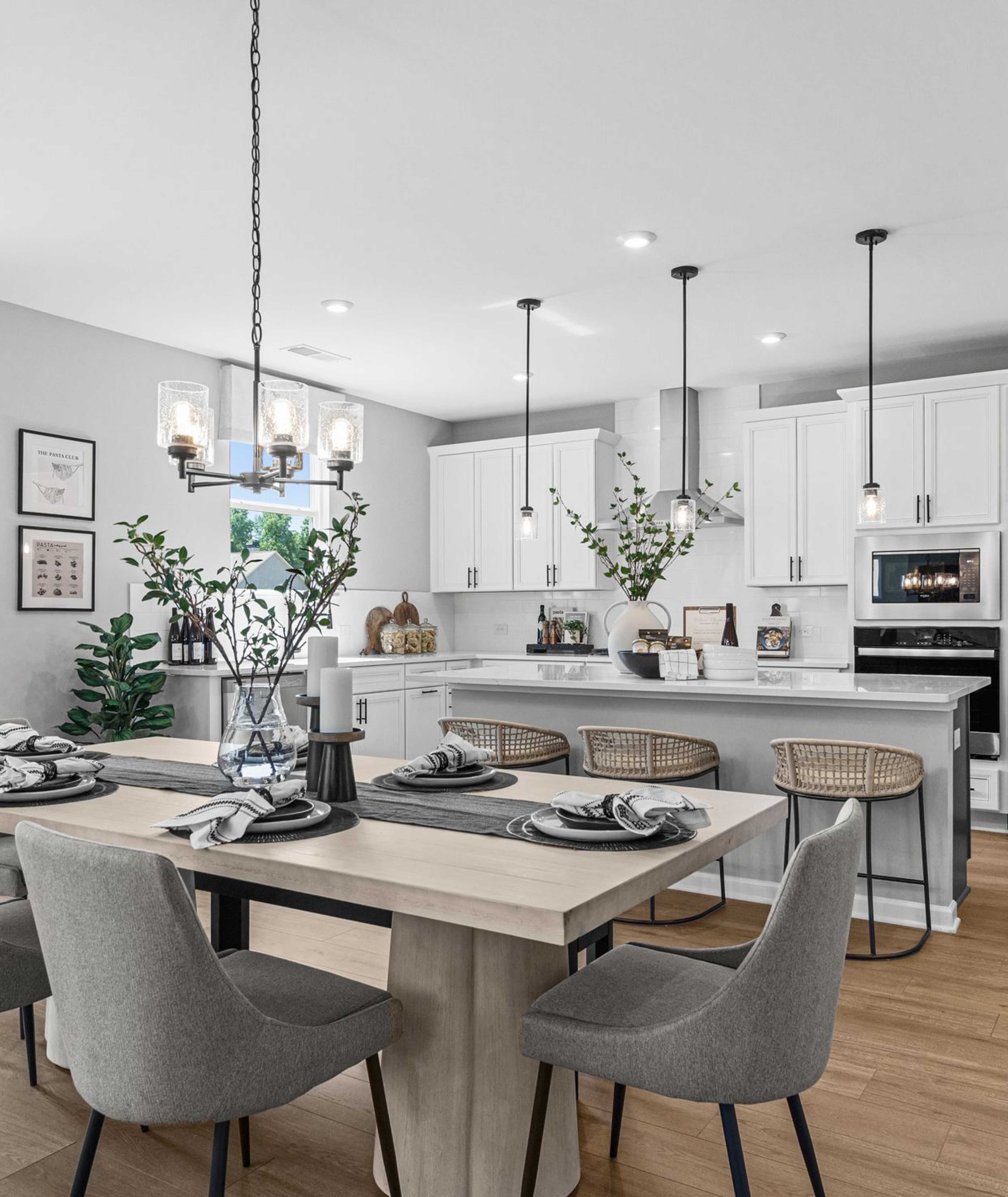 The Model Home Kitchen Representing Wehunt Meadows in Hoschton, GA