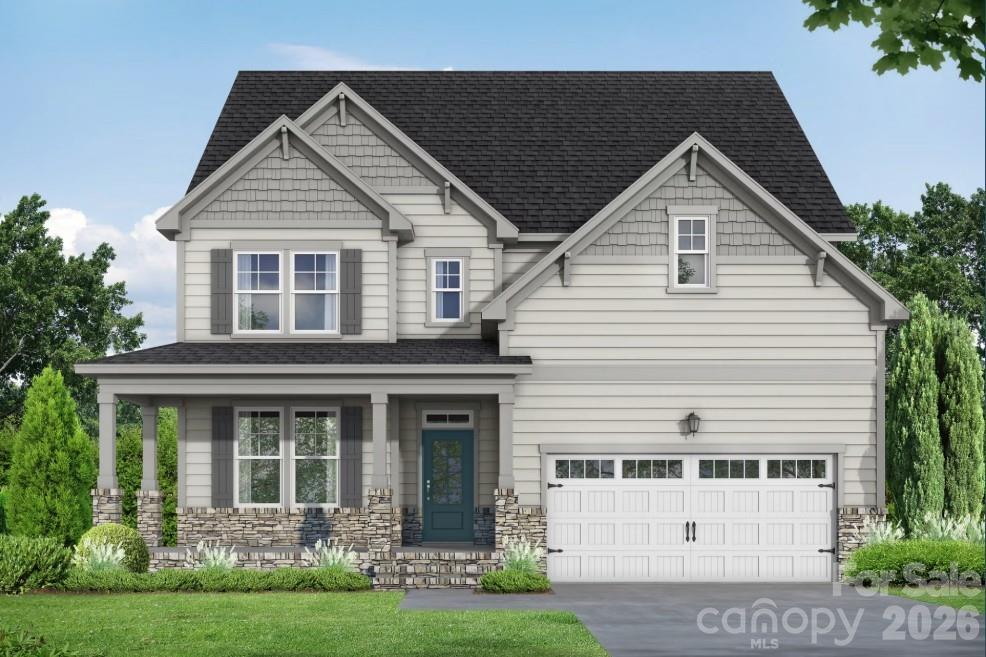 Two-story, 4-bedroom home with 2-car garage, The Hickory D II floor plan by Davidson Homes in Windgate, Mooresville, NC.