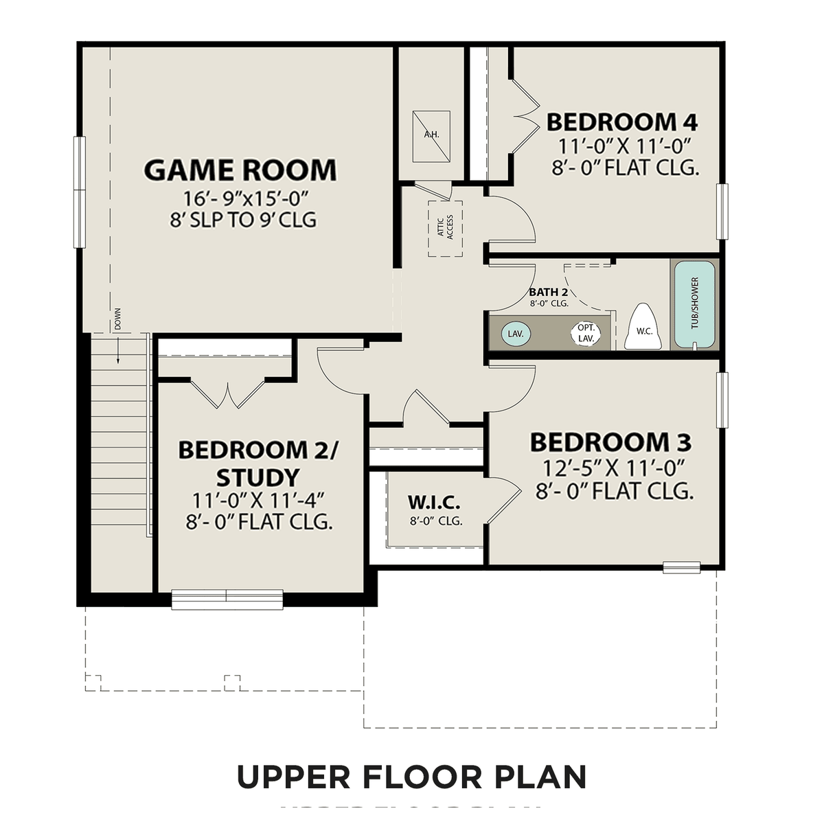 2 - The Tierra B buildable floor plan layout in Davidson Homes' Sunterra community.