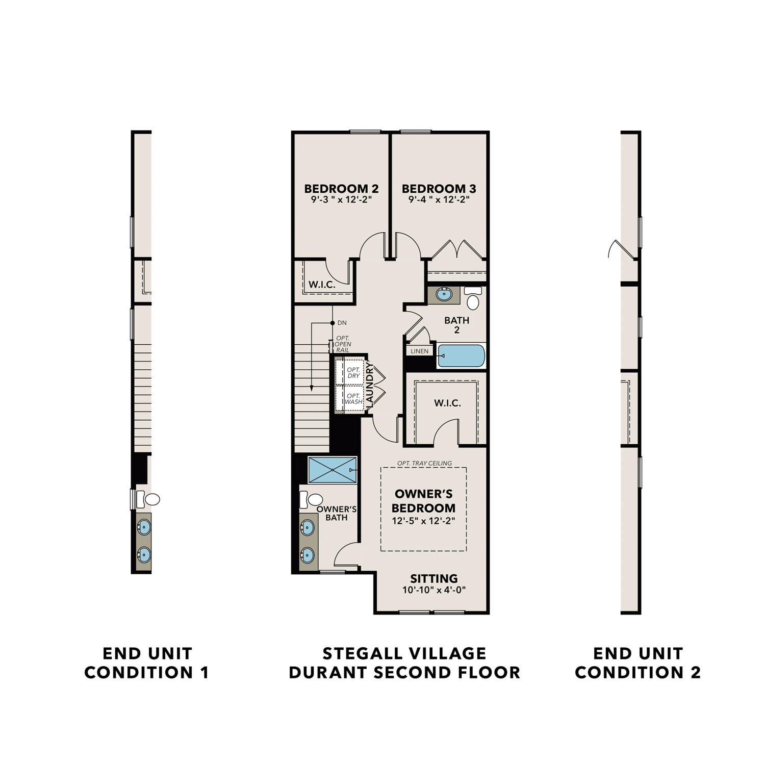2 - The Durant A buildable floor plan layout in Davidson Homes Homes' Townes at North Main community.