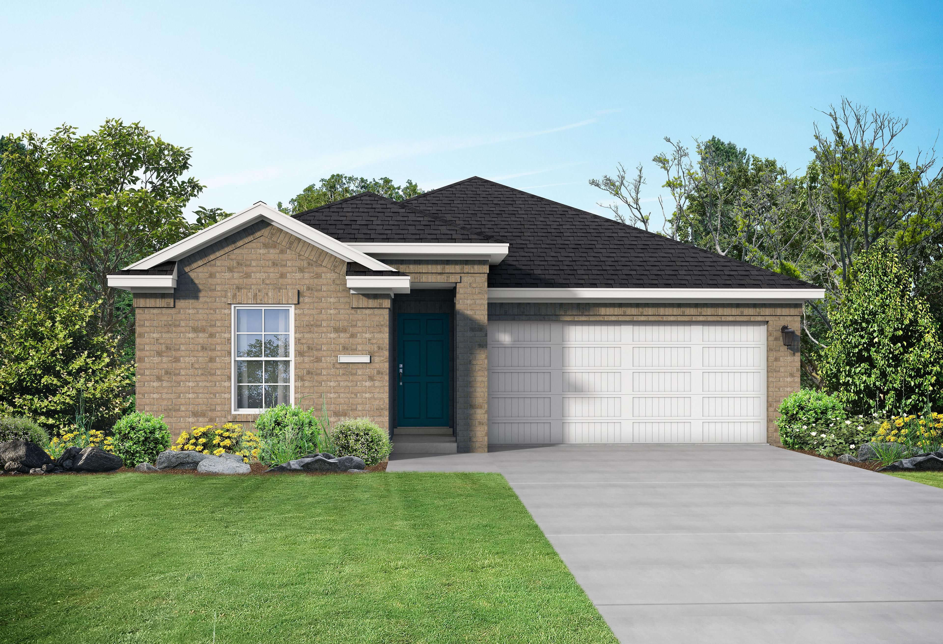 Exterior of The Laguna A, a one-story home with landscaping