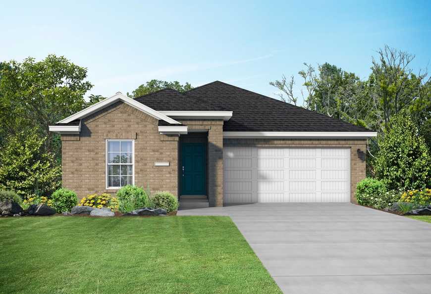 Exterior of The Laguna A, a one-story home with landscaping