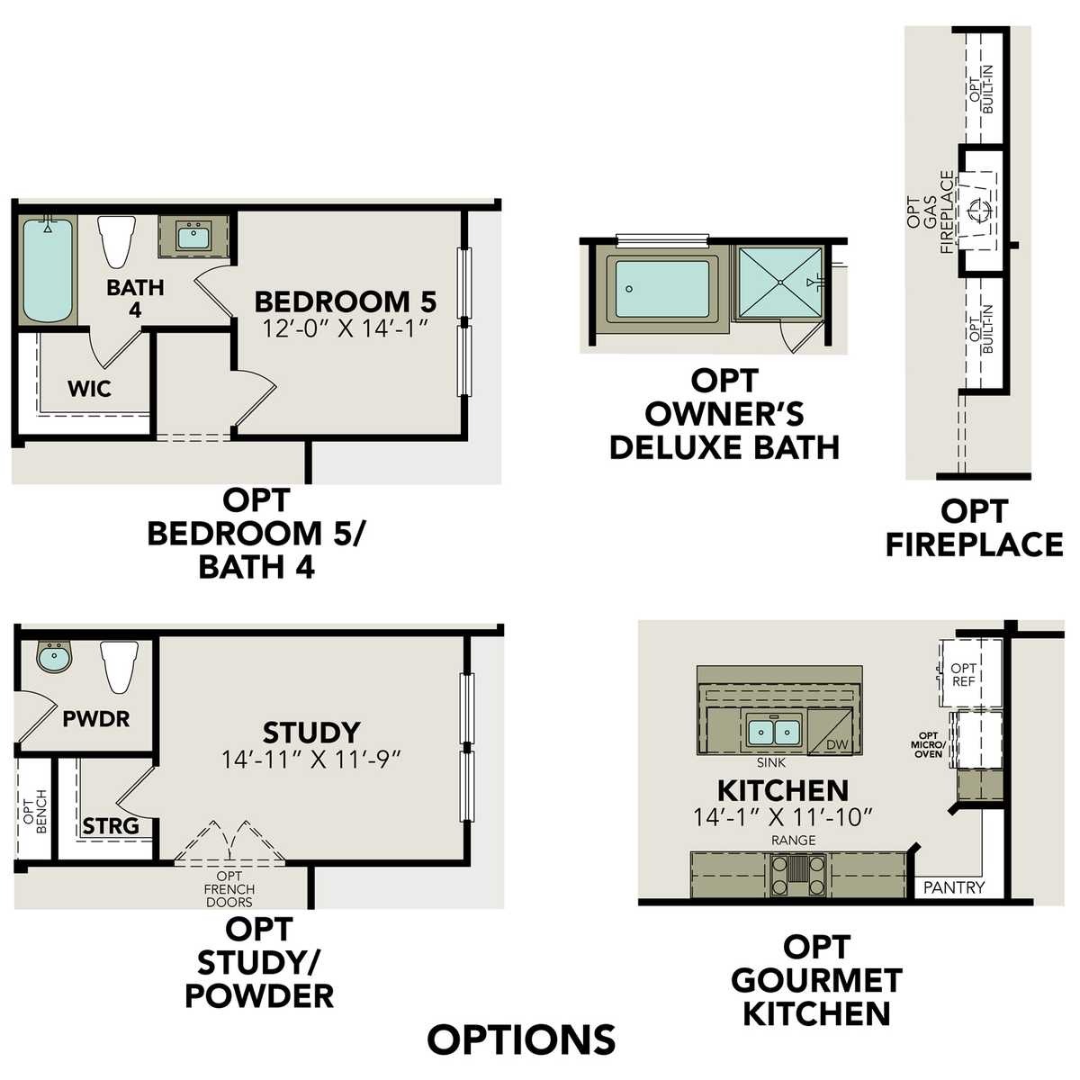 2 - The Harrison D buildable floor plan layout in Davidson Homes' Ladera community.