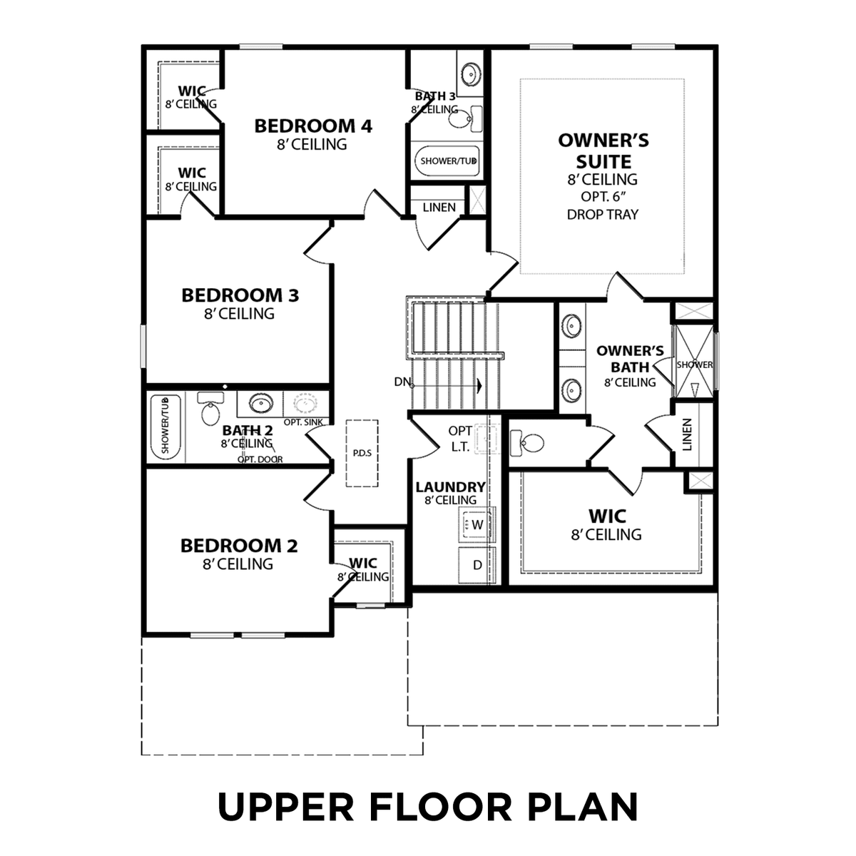 2 - The Henry B buildable floor plan layout in Davidson Homes' Carellton community.