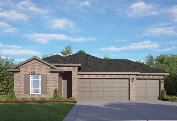 Exterior view of Davidson Homes' The Laguna A with 3-Car Garage Floor Plan