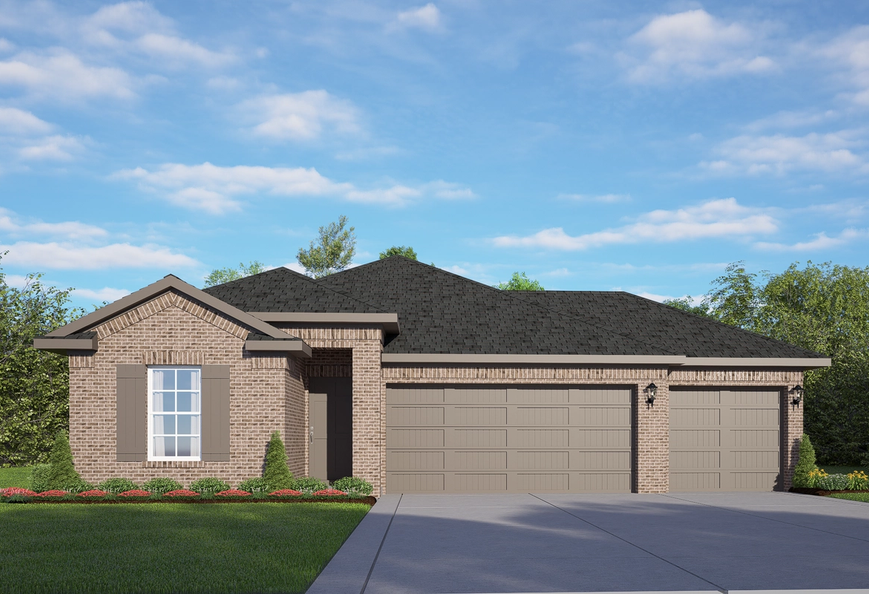 Exterior view of Davidson Homes' The Laguna with 3-Car Garage Floor Plan