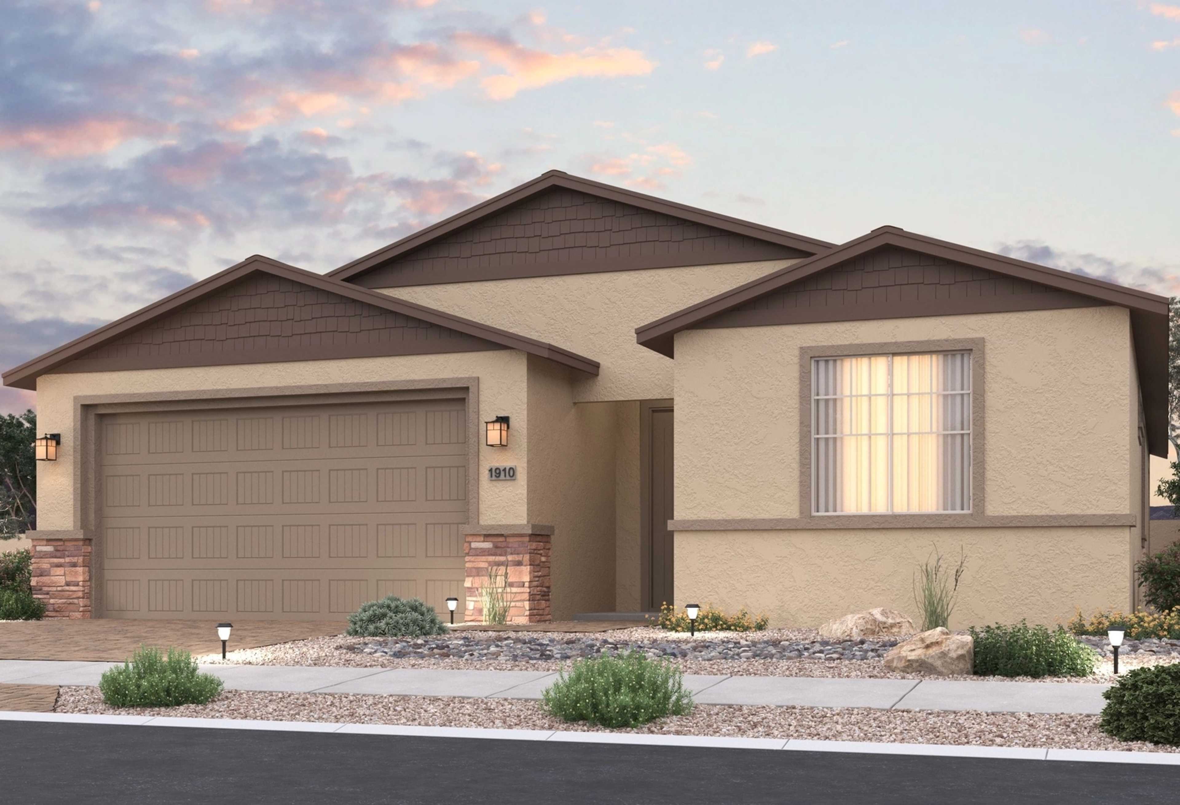 Exterior view of Davidson Homes' The Inspiration Floor Plan