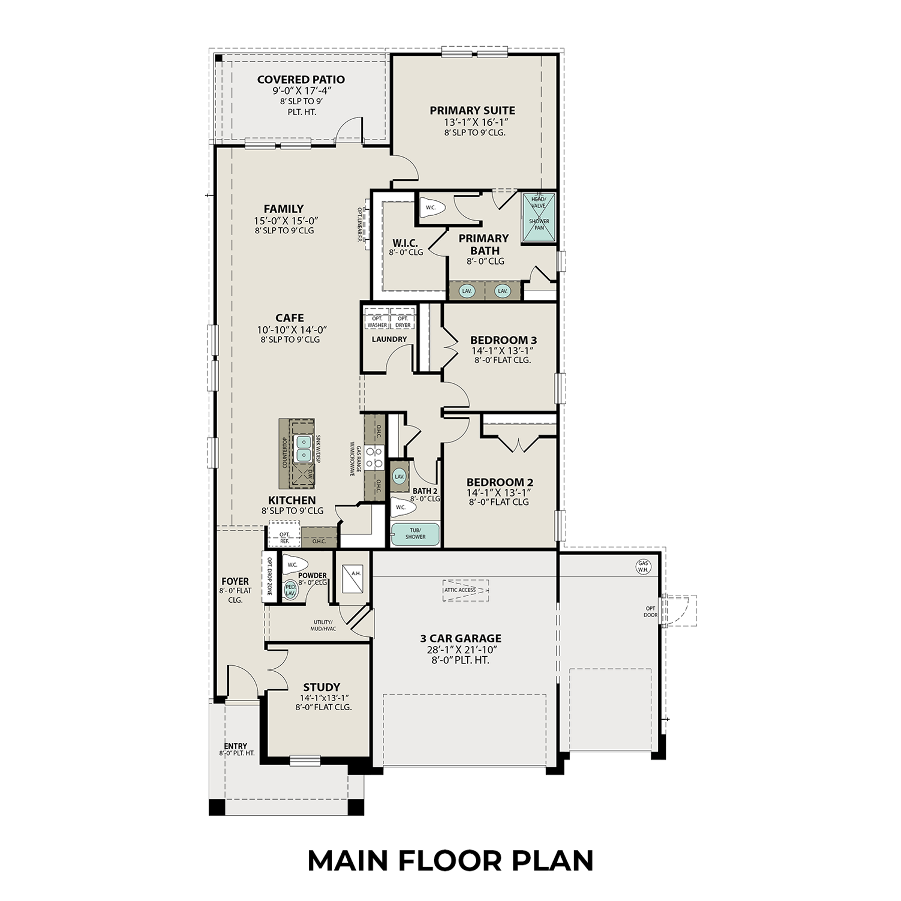 1 - The Riviera C, 3-Car Garage buildable floor plan layout in Davidson Homes Homes' Sierra Vista community.
