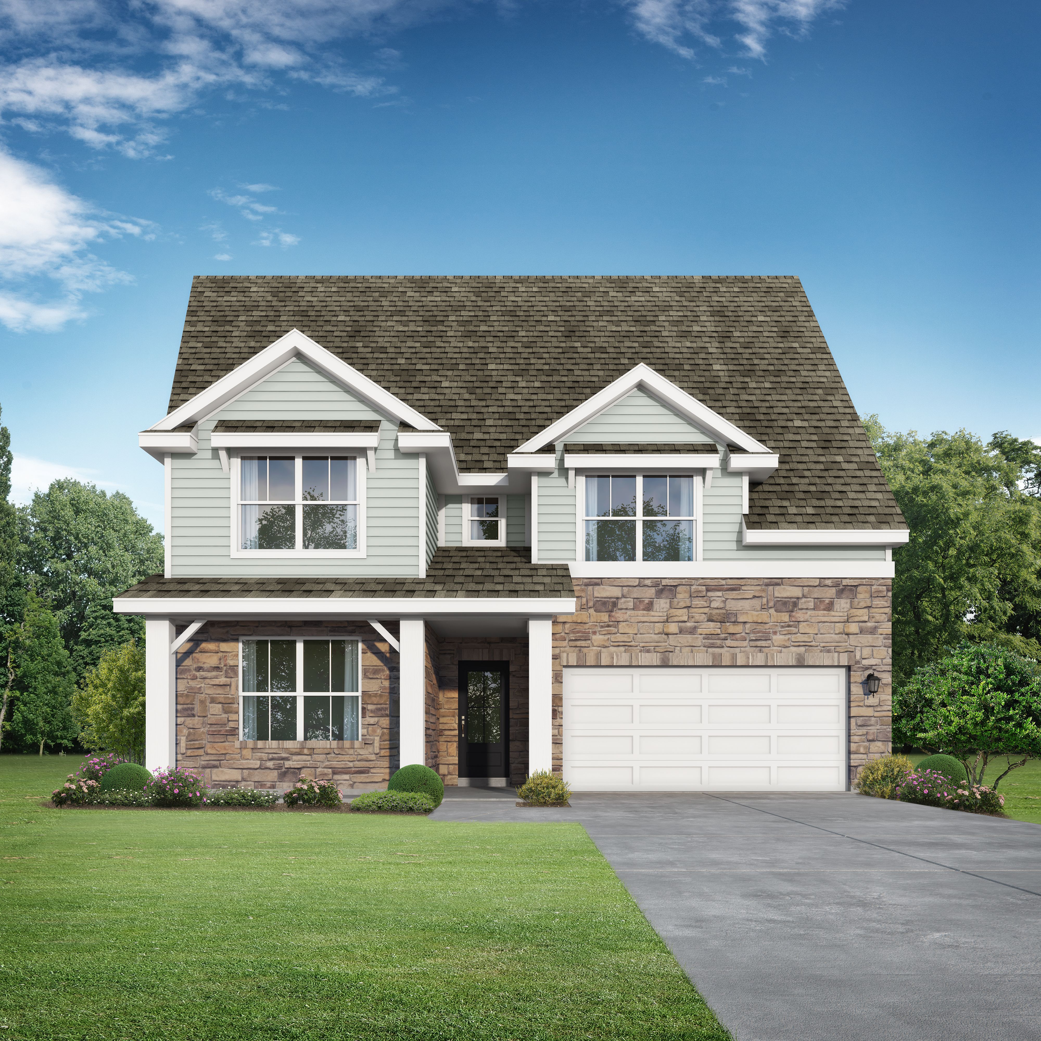 Exterior view of Davidson Homes' The Ridgeport Floor Plan