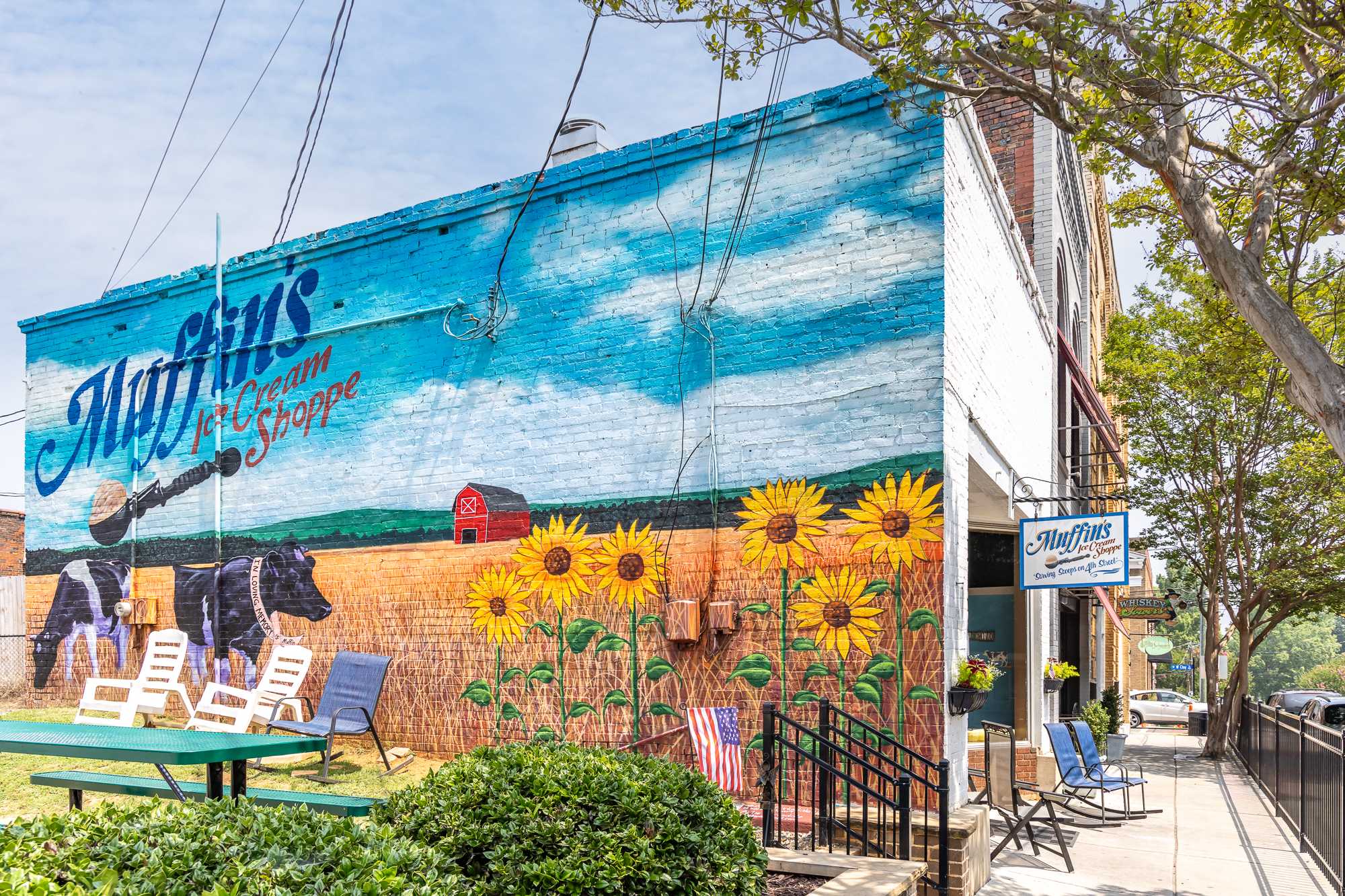 Ice Cream Shoppe mural in downtown Mebane