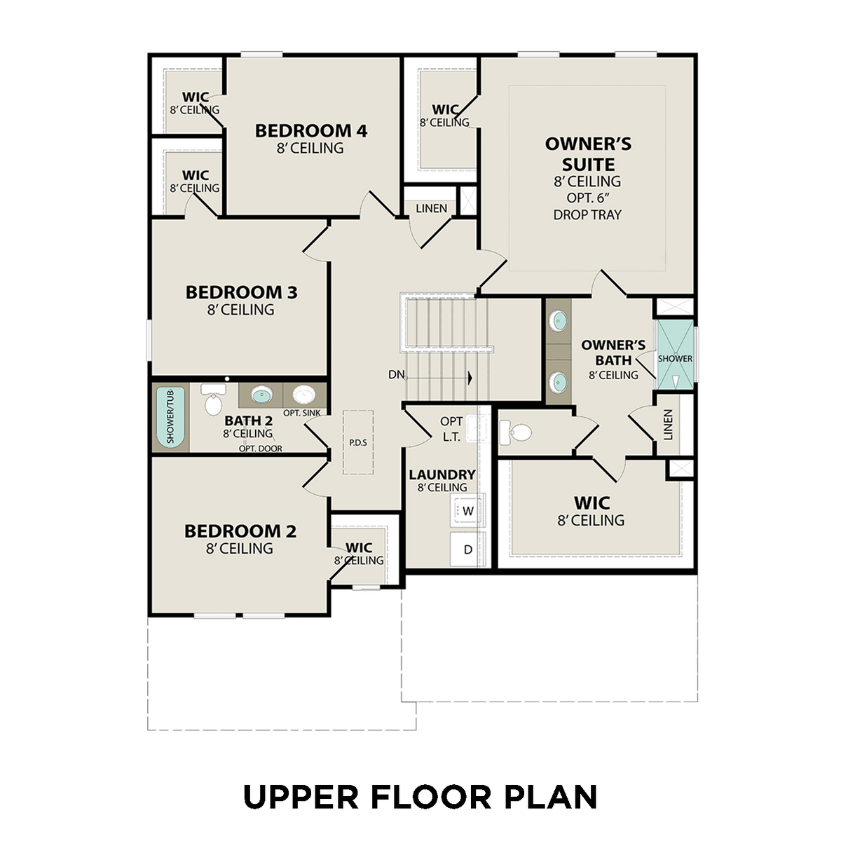 2 - The Henry B buildable floor plan layout in Davidson Homes' Salem Landing community.