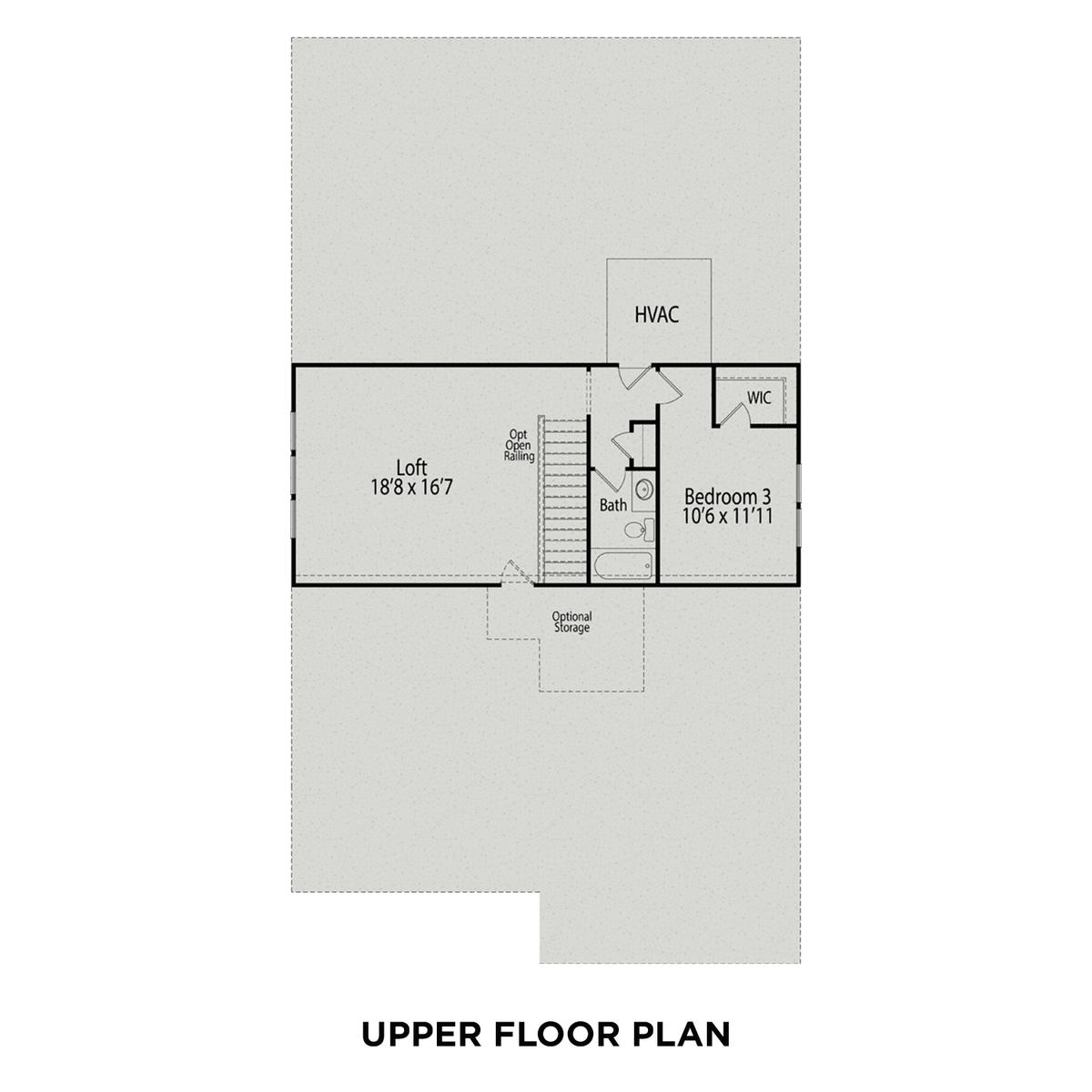 2 - The Birch C buildable floor plan layout in Davidson Homes' Weatherford East community.
