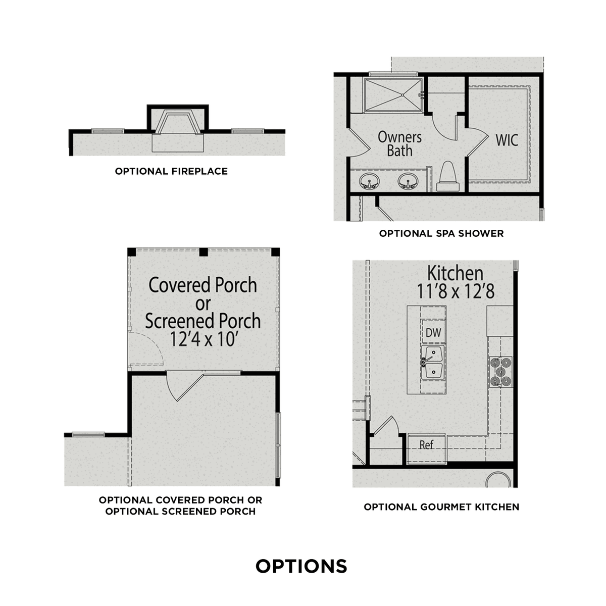 3 - The Oak C buildable floor plan layout in Davidson Homes' Highland Forest community.