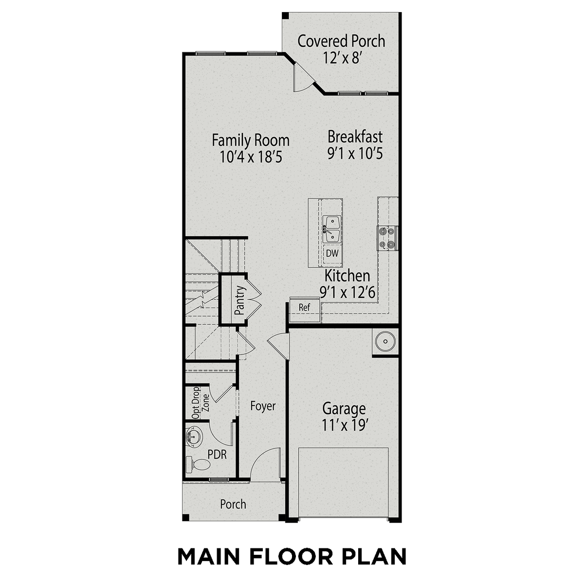 1 - The Graham buildable floor plan layout in Davidson Homes' Gregory Village community.