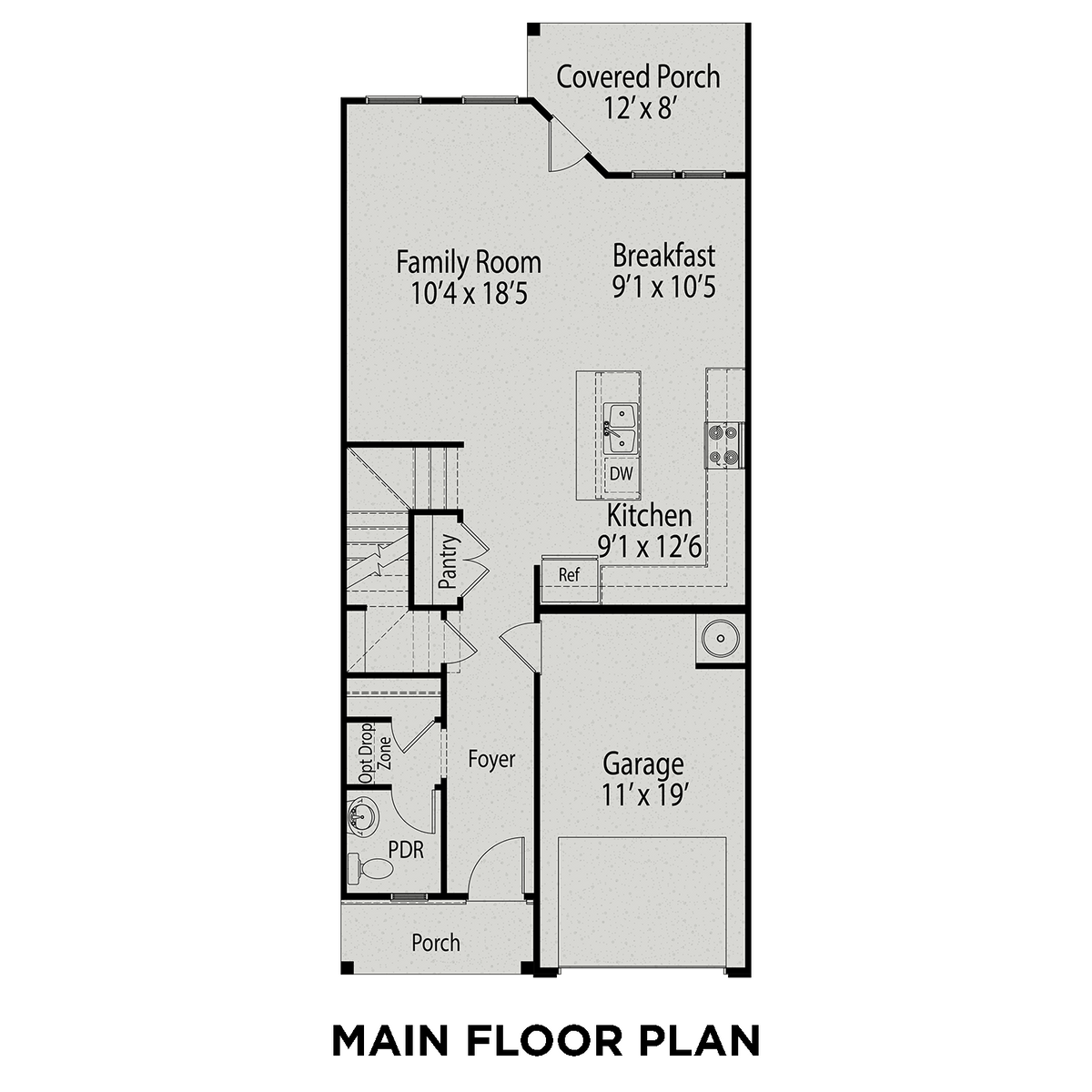 1 - The Graham floor plan layout for 63 Village Edge Drive in Davidson Homes' Gregory Village community.