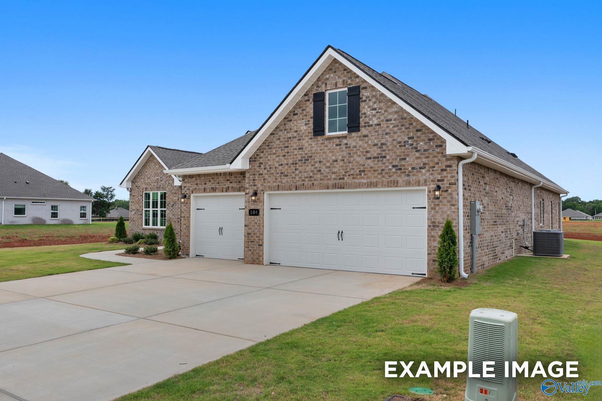 The Finleigh floor plan by Davidson Homes: 1-story brick exterior with a 3-car garage in Briercreek, Meridianville, AL.