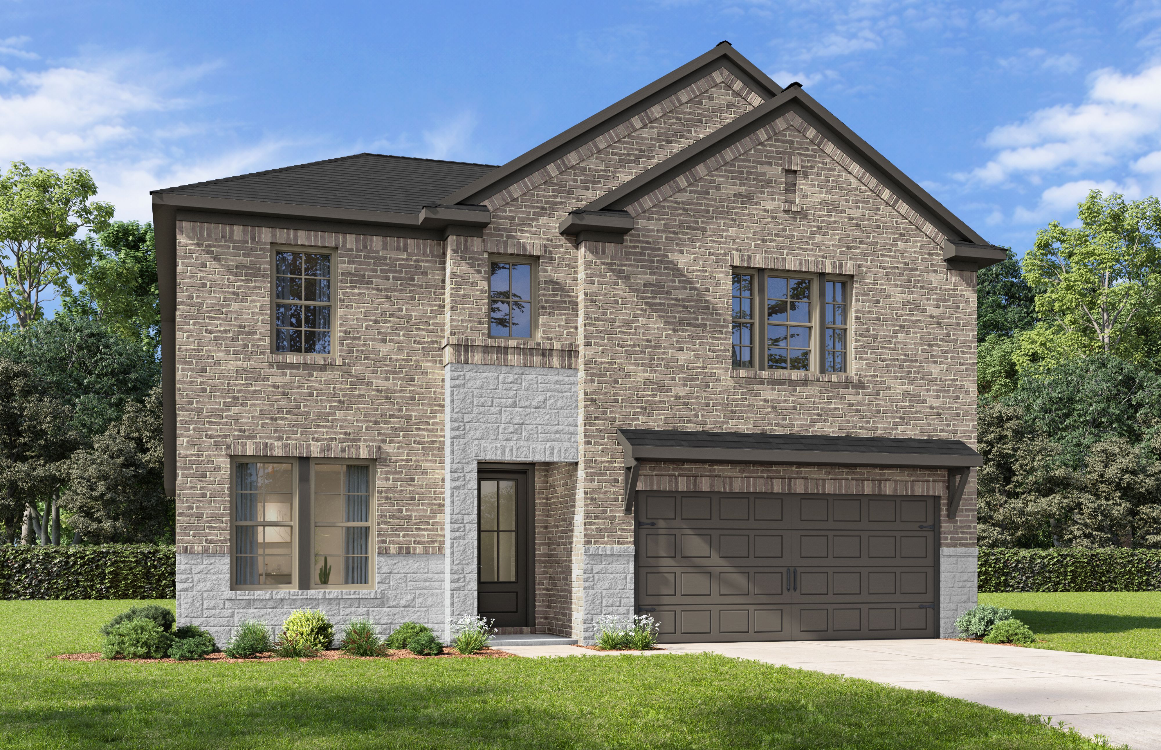 Coming Soon teaser for The Sycamore A 2-story home design by Davidson Homes in San Antonio, brick exterior