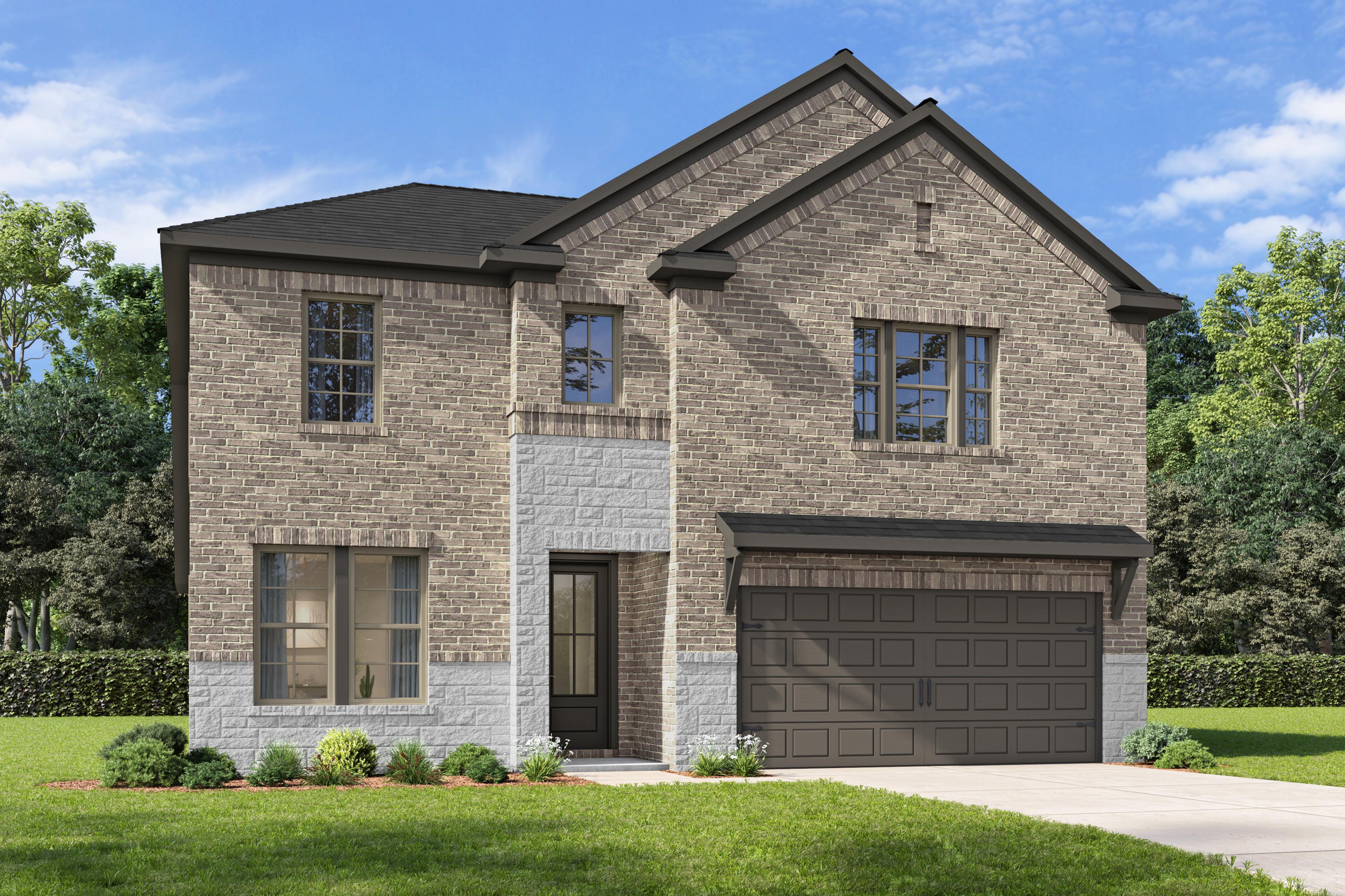 Coming Soon teaser for The Sycamore A 2-story home design by Davidson Homes in San Antonio, brick exterior