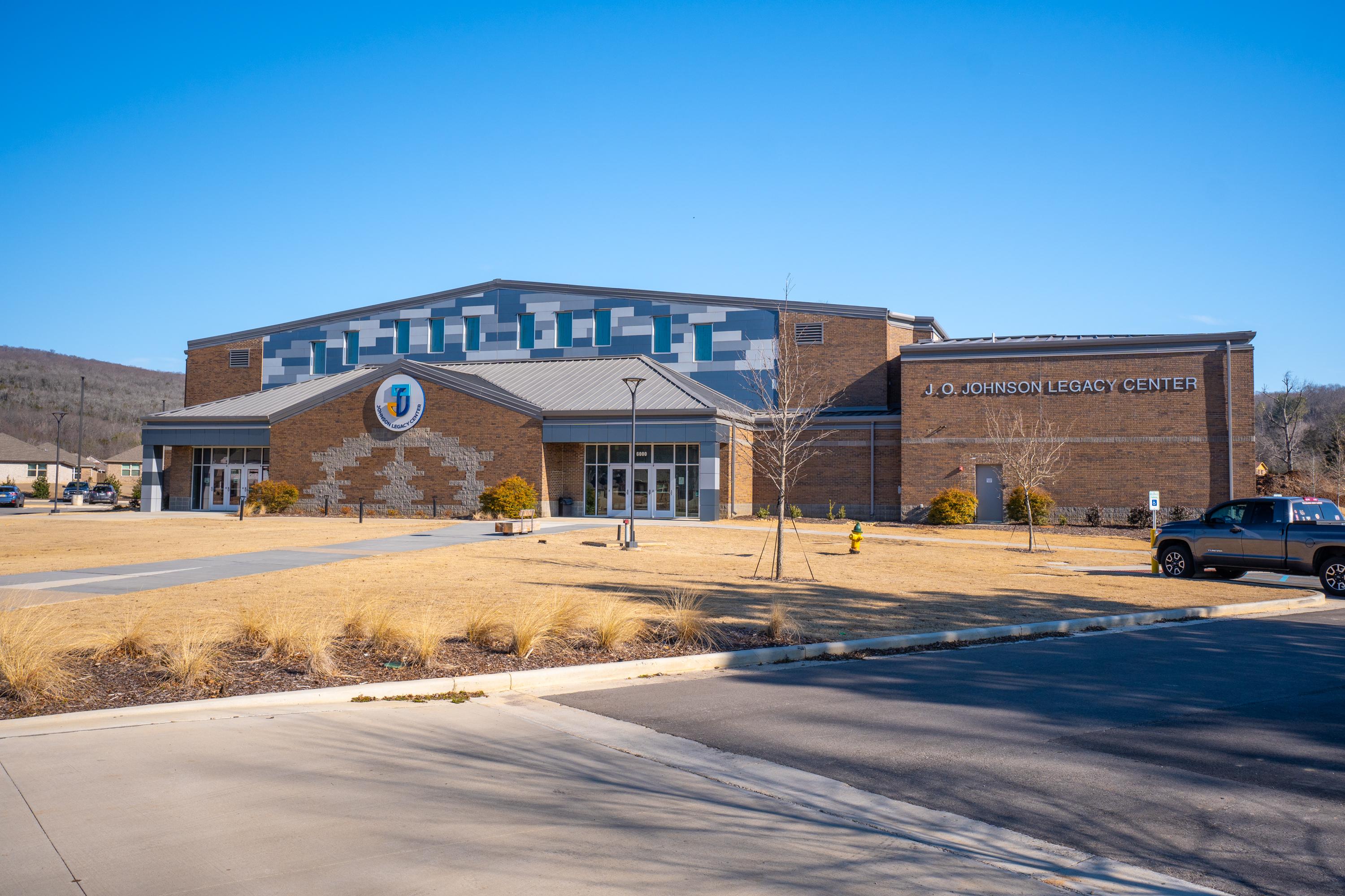 J.D. Legacy Center at Jaguar Hills in Huntsville Alabama with modern brick facade large windows and grassy surroundings