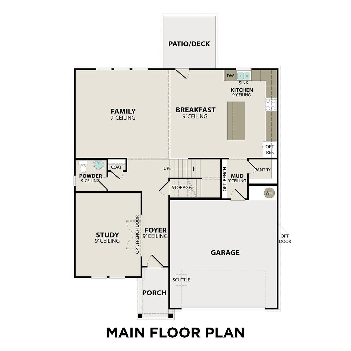 1 - The Henry A buildable floor plan layout in Davidson Homes' Sage Farms community.