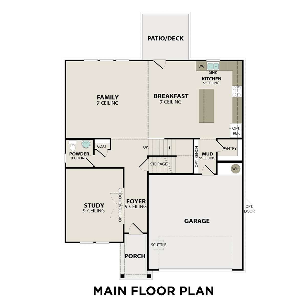 1 - The Henry A floor plan layout for 161 Cavalcade Loop in Davidson Homes' Carellton community.