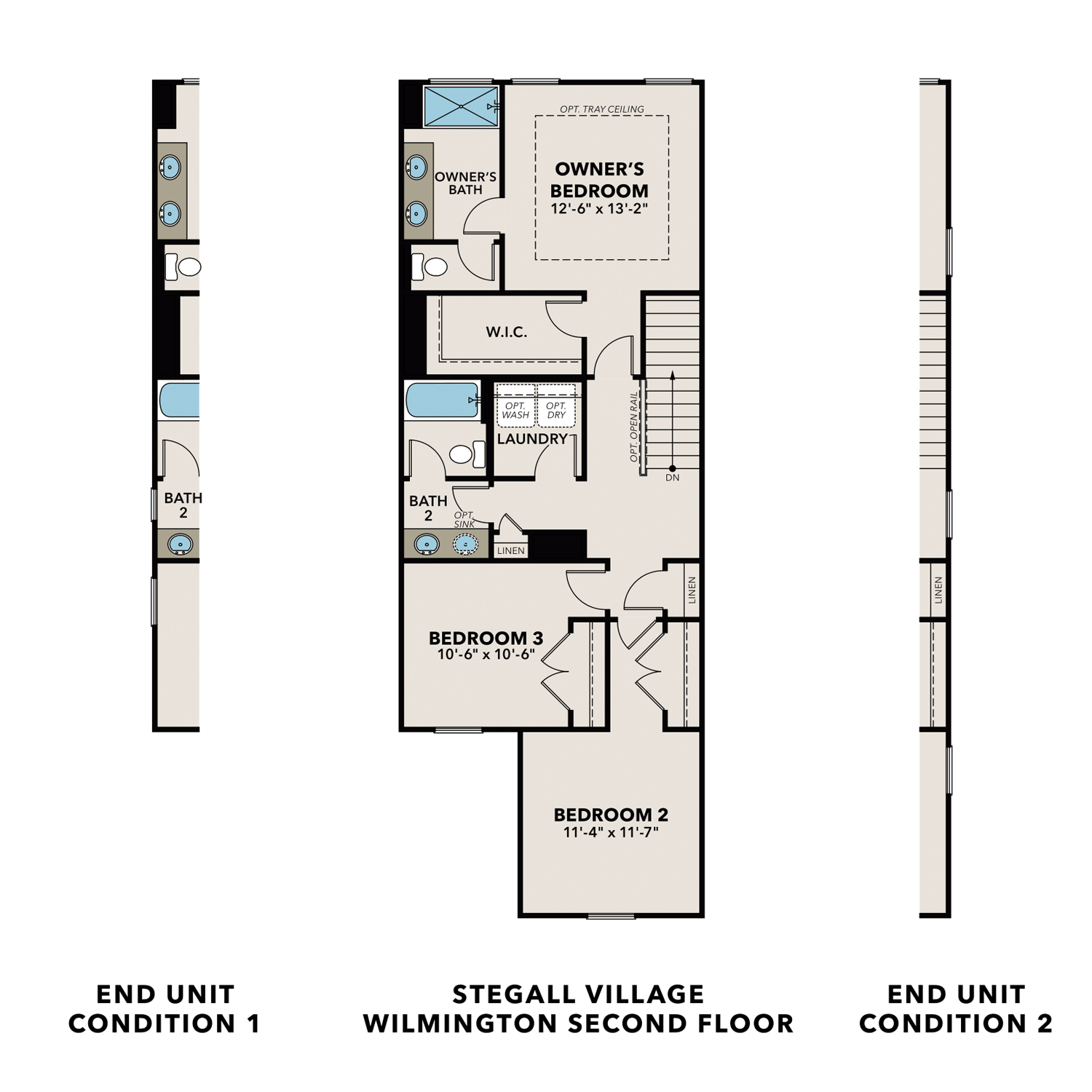 2 - The Wilmington B buildable floor plan layout in Davidson Homes Homes' Townes at North Main community.