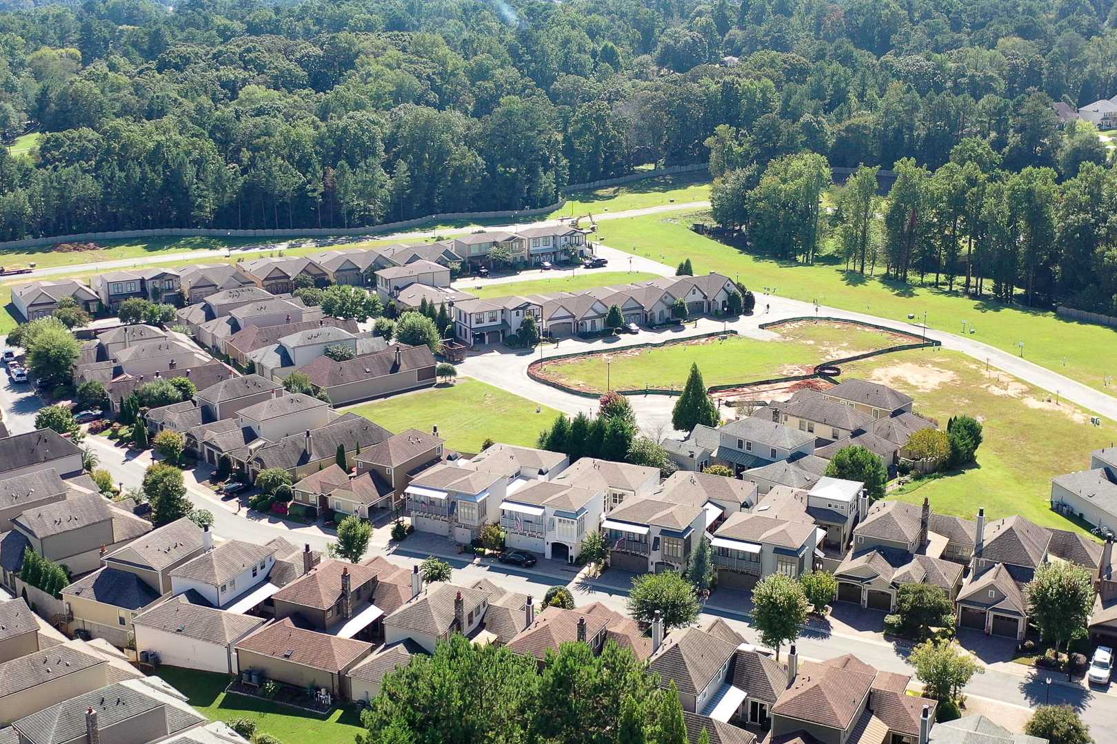 Drone Photo of Villages at Towne Lake Community in Woodstock, Georgia