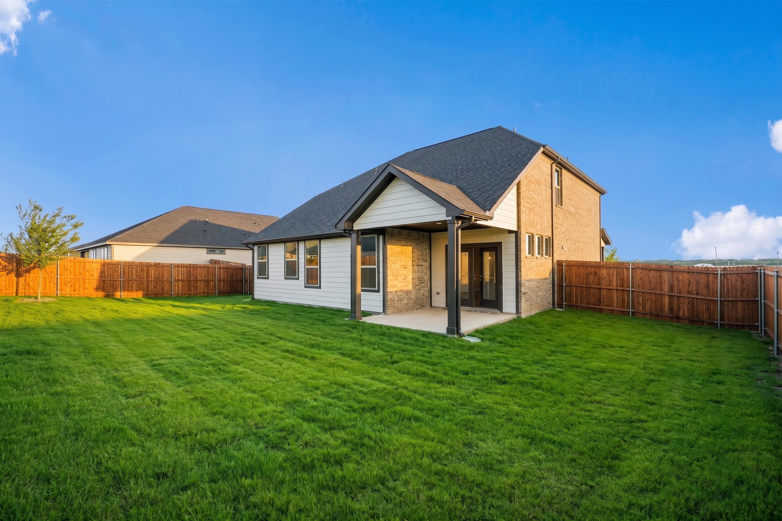 Spacious backyard and covered patio included in homes located in Josephine, TX