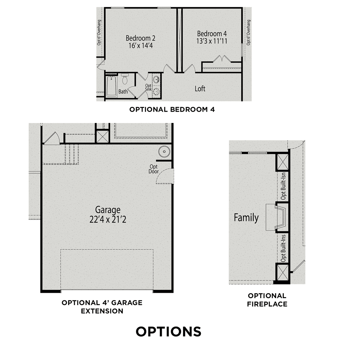 4 - The Cypress B buildable floor plan layout in Davidson Homes' Weatherford East community.