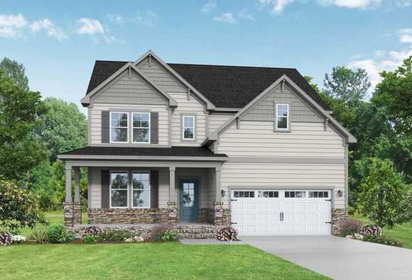 Exterior view of Davidson Homes' The Hickory D Floor Plan