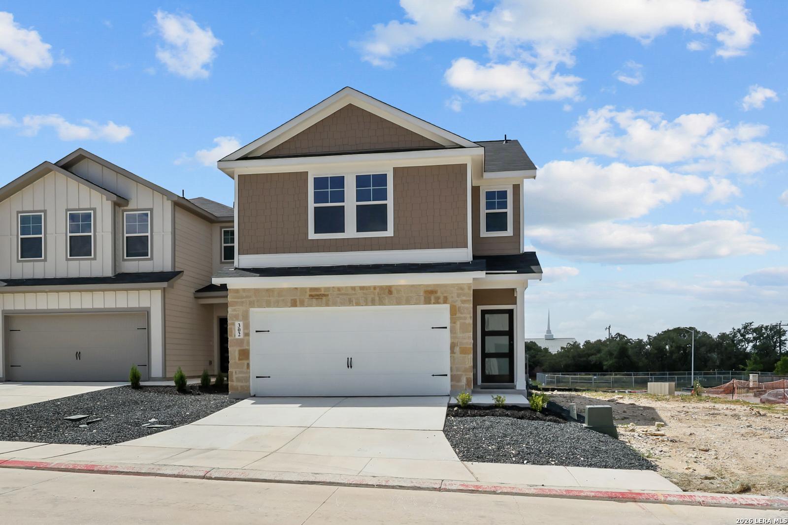 Two-story Florence B floor plan by Davidson Homes with 2-car garage in Meadows at Oak Creek, San Antonio, Texas.