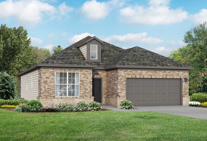 Exterior view of Davidson Homes' The Everett C, 3-Car Garage Floor Plan