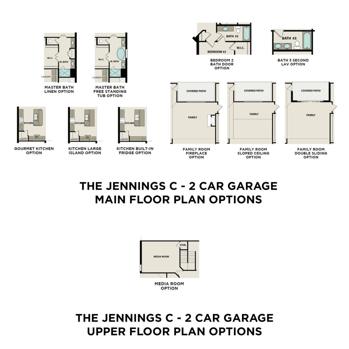 3 - The Jennings C buildable floor plan layout in Davidson Homes' Carellton community.